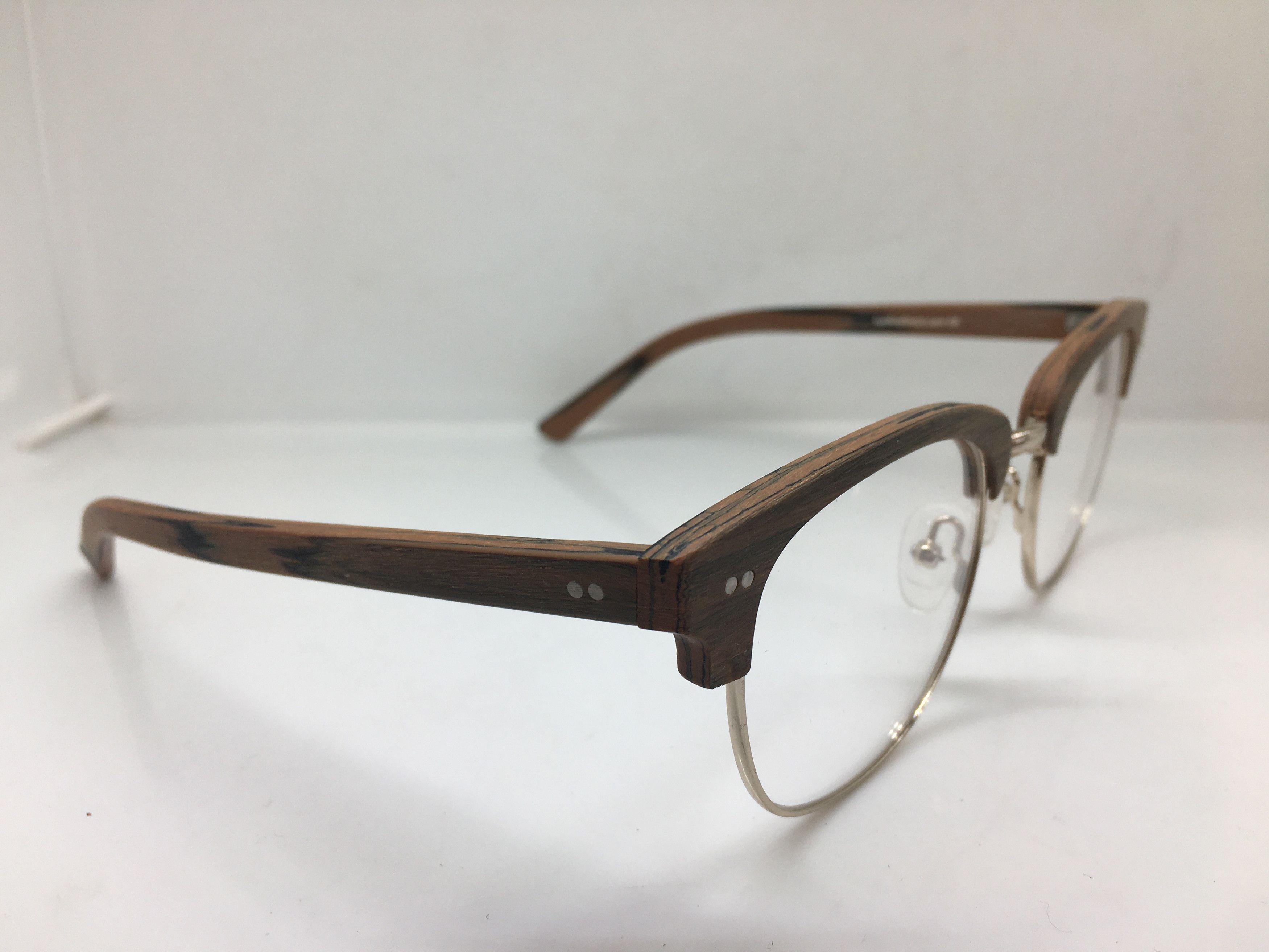 Other Eyebuydirect Concorde Malcolm X Wood SIlver Eyeglasses Size ONE SIZE - 3 Thumbnail