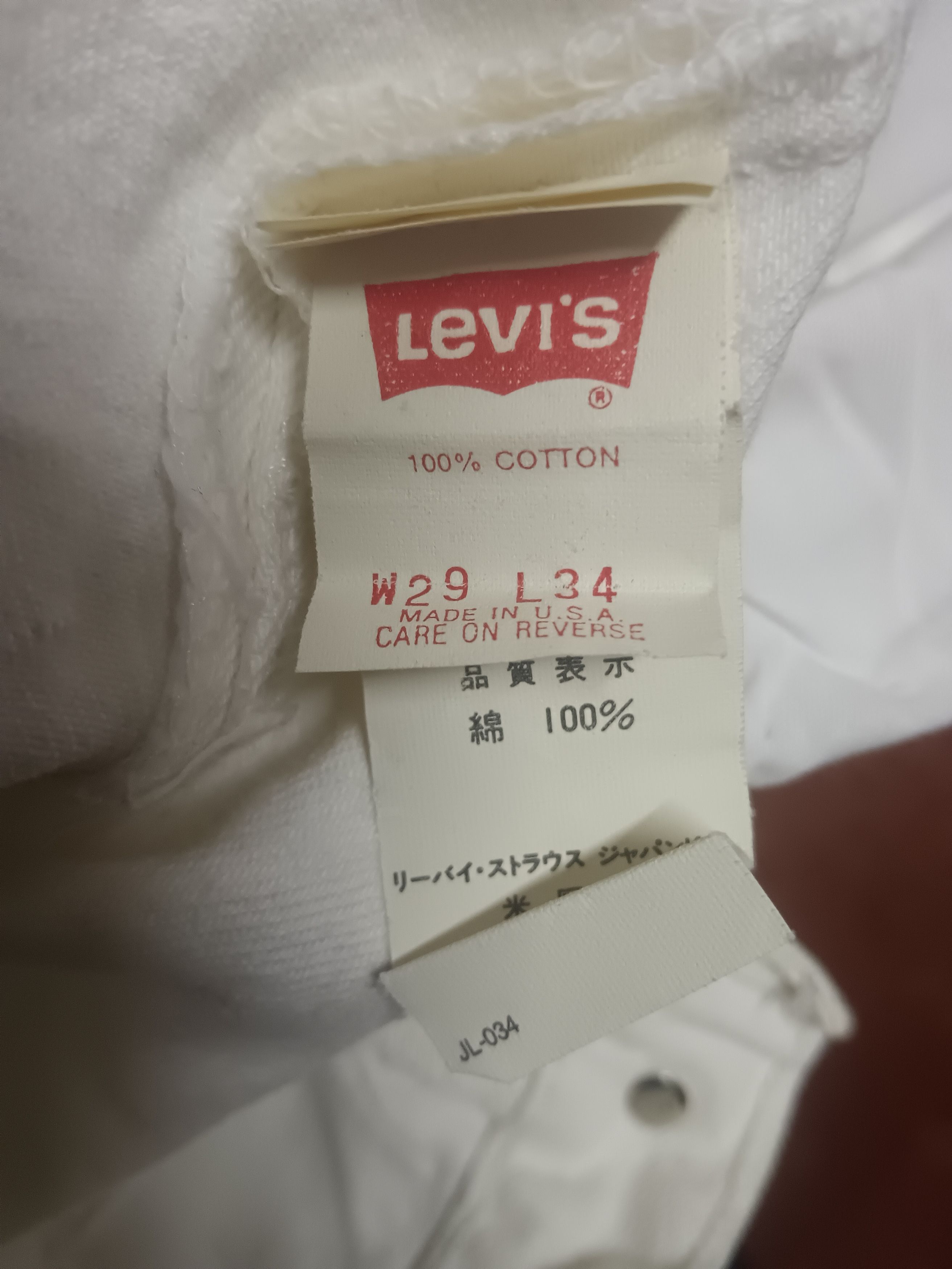 Levi's Vintage Levis Jeans Denim RARE White Colour USA Size US 29 - 9 Thumbnail
