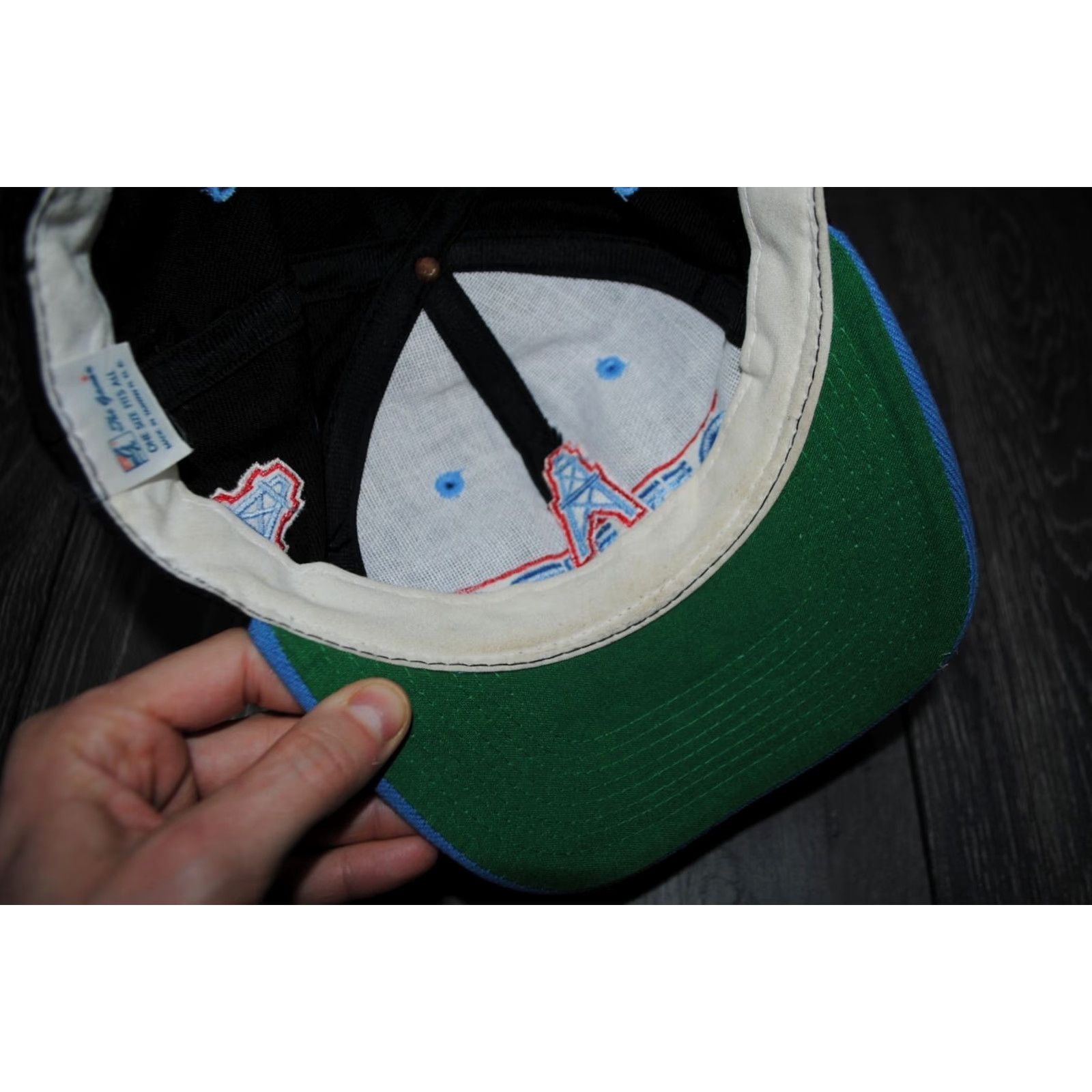 NFL VINTAGE HOUSTON OILERS HAT CAP SNAP BACK MENS NFL BLACK MADE IN TAIWAN 1990s Size ONE SIZE - 7 Thumbnail