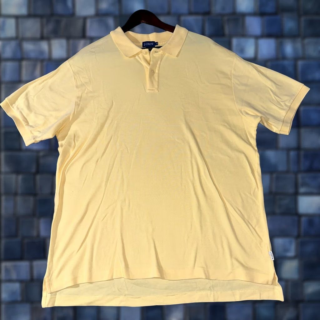 J.Crew J.CREW Polo Shirt Mens XL Yellow Cotton Short Sleeve Logo Button Chest 24 Length 32 Regular Fit Clinical Casual Golf Walking Modern Classic Size US XL / EU 56 / 4 - 1 Thumbnail