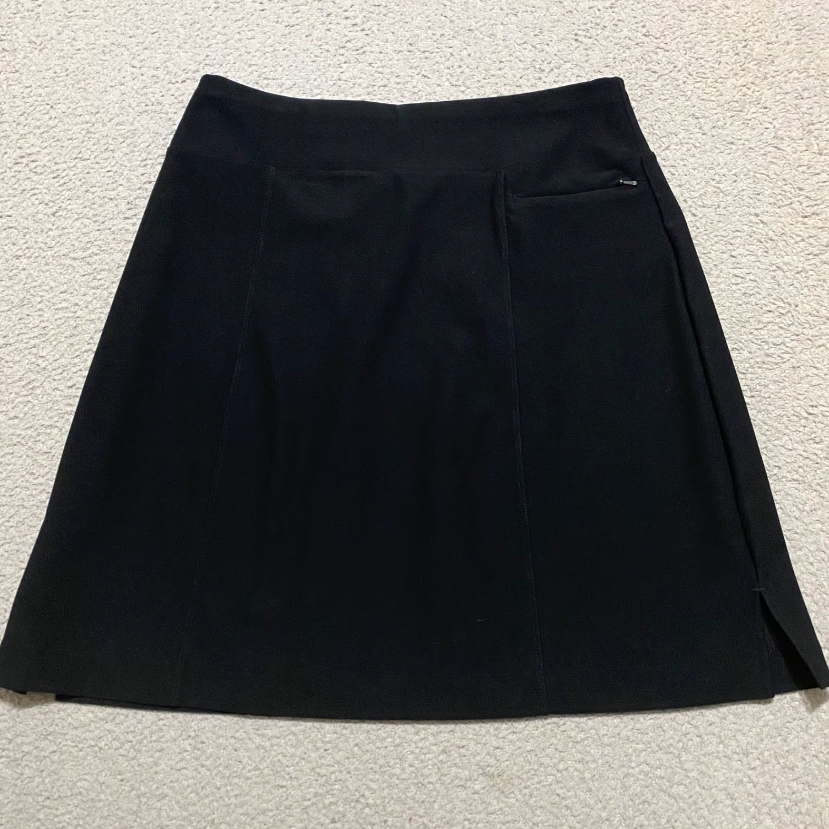 Vintage Lucy Skirt Womens Small Short A-Line Black Solid Knit Pockets Polyester Spandex Casual Spring Summer Womens Size 28" / US 6 / IT 42 - 2 Thumbnail
