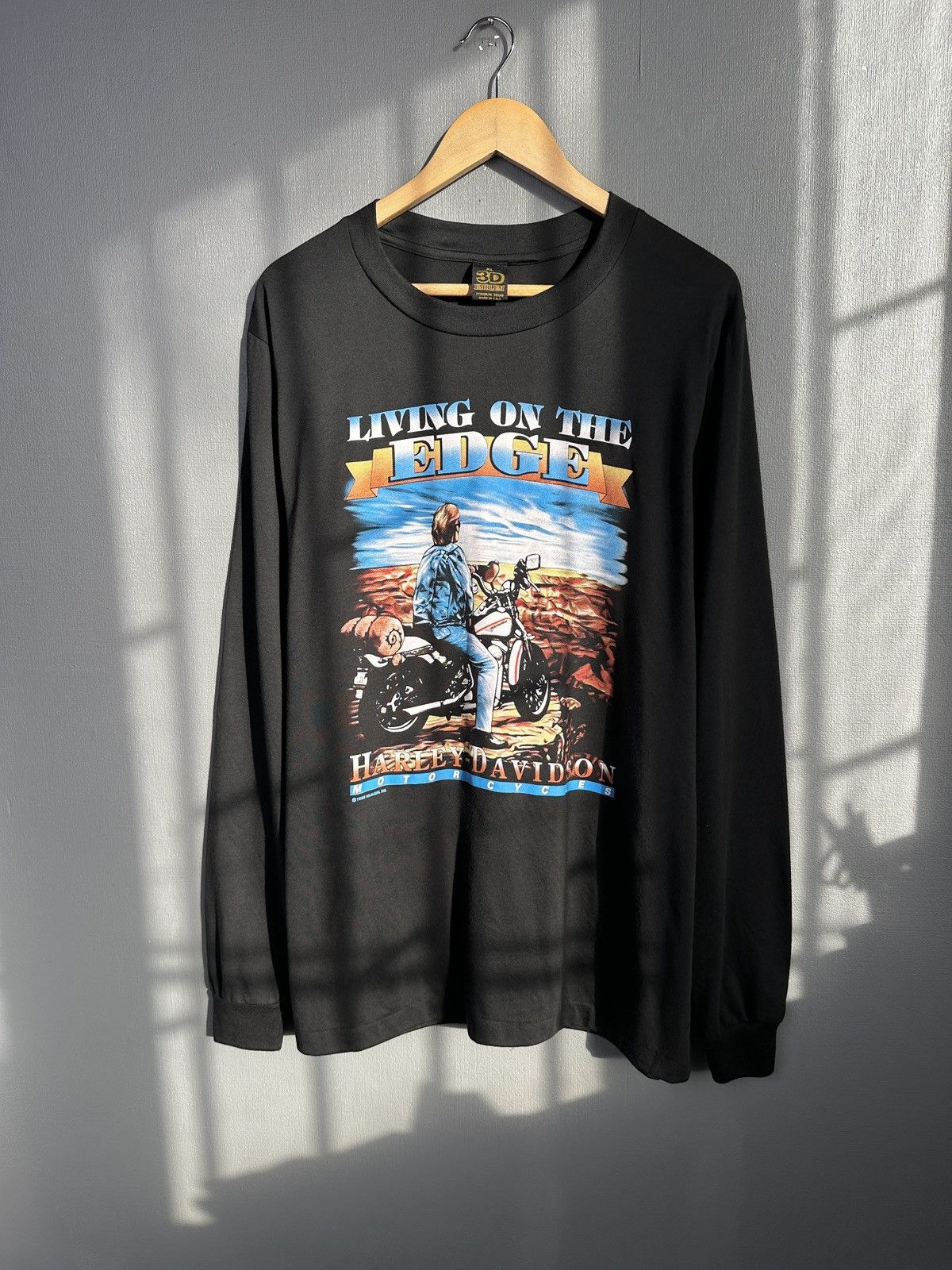 Harley Davidson 1988 HARLEY-DAVIDSON 3D Emblem Longsleeve T-Shirt Black XL Size US XL / EU 56 / 4 - 1 Thumbnail