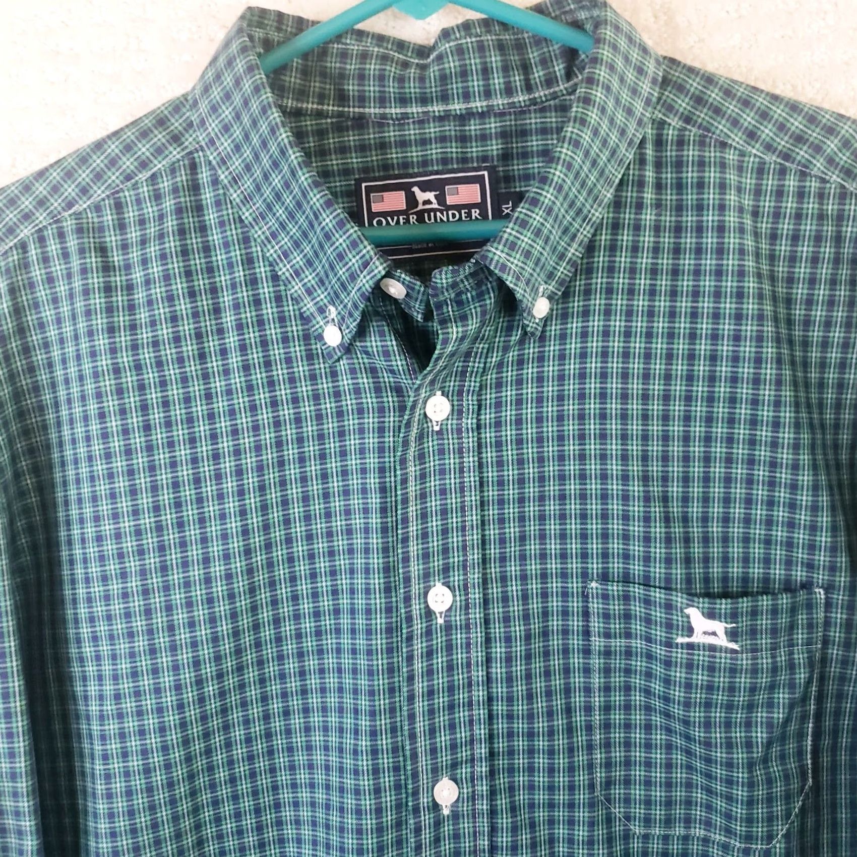 Undercover Over Under Button-Down Shirt XL Multicolor Plaid Non-Iron Embroidered Dog Logo Long Sleeve Button-Up Shirt Mens Size US XL / EU 56 / 4 - 3 Thumbnail