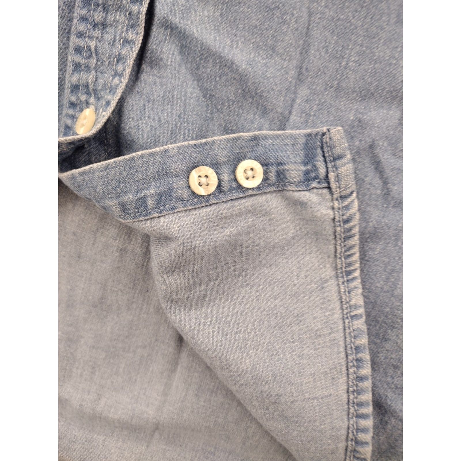 Denime VINTAGE EXP Jeans Denim Shirt Womens Small Long Sleeve Button Front Pockets Size S / US 4 / IT 40 - 3 Thumbnail
