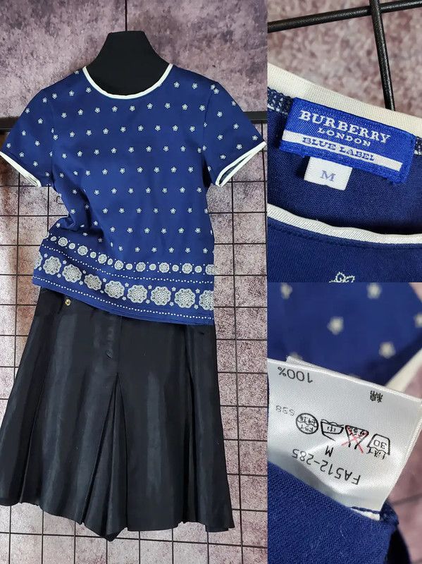 Burberry Burberry Blue Print Short Sleeve T-Shirt Size M / US 6-8 / IT 42-44 - 1 Thumbnail