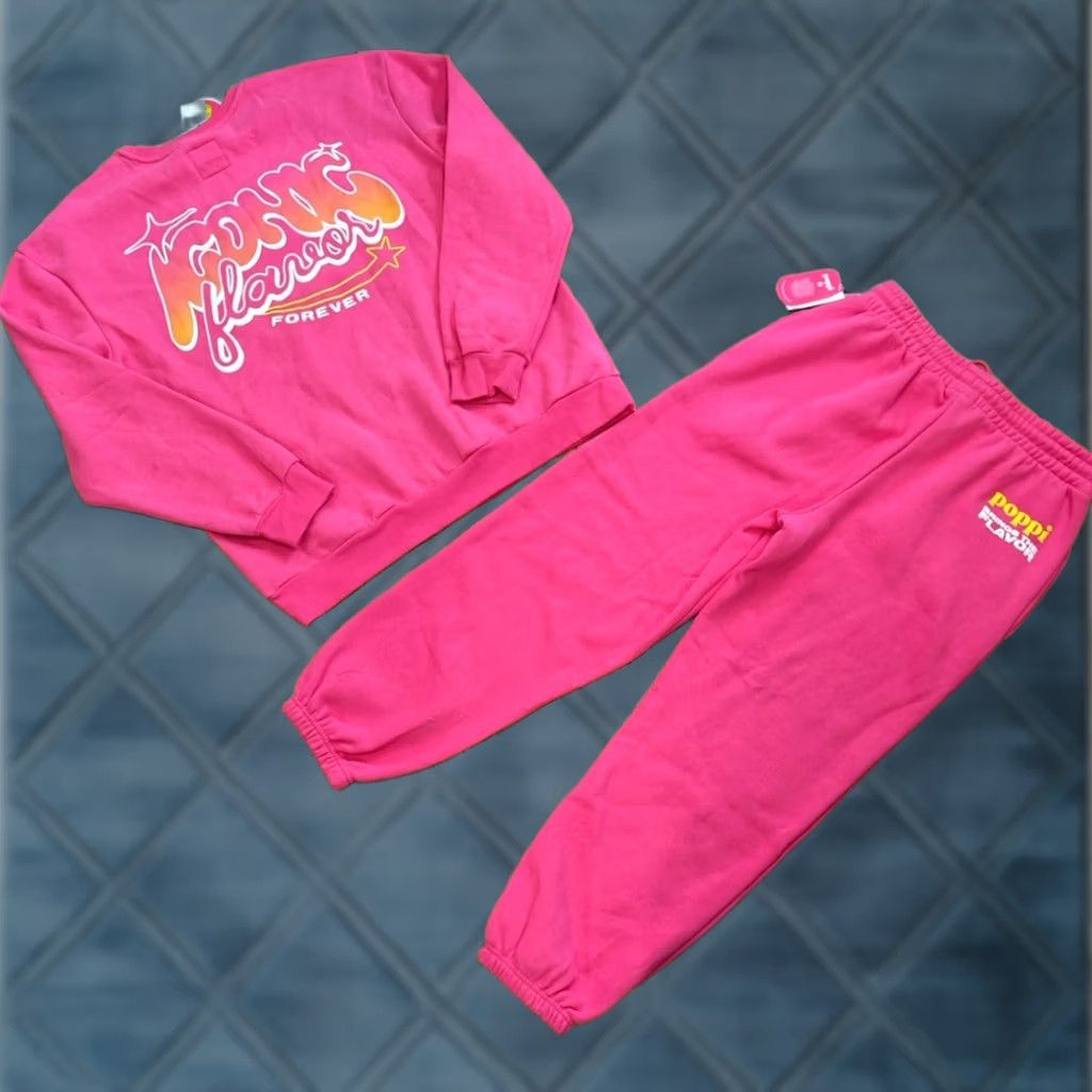 Pinko Poppi Sweatshirt & Sweatpants Pink 2XL XXL Tracksuit Set Unisex Adults Crew Neck 2 Piece Activewear Nylon? Size XXL / US 16-18 / IT 52-54 - 1 Thumbnail