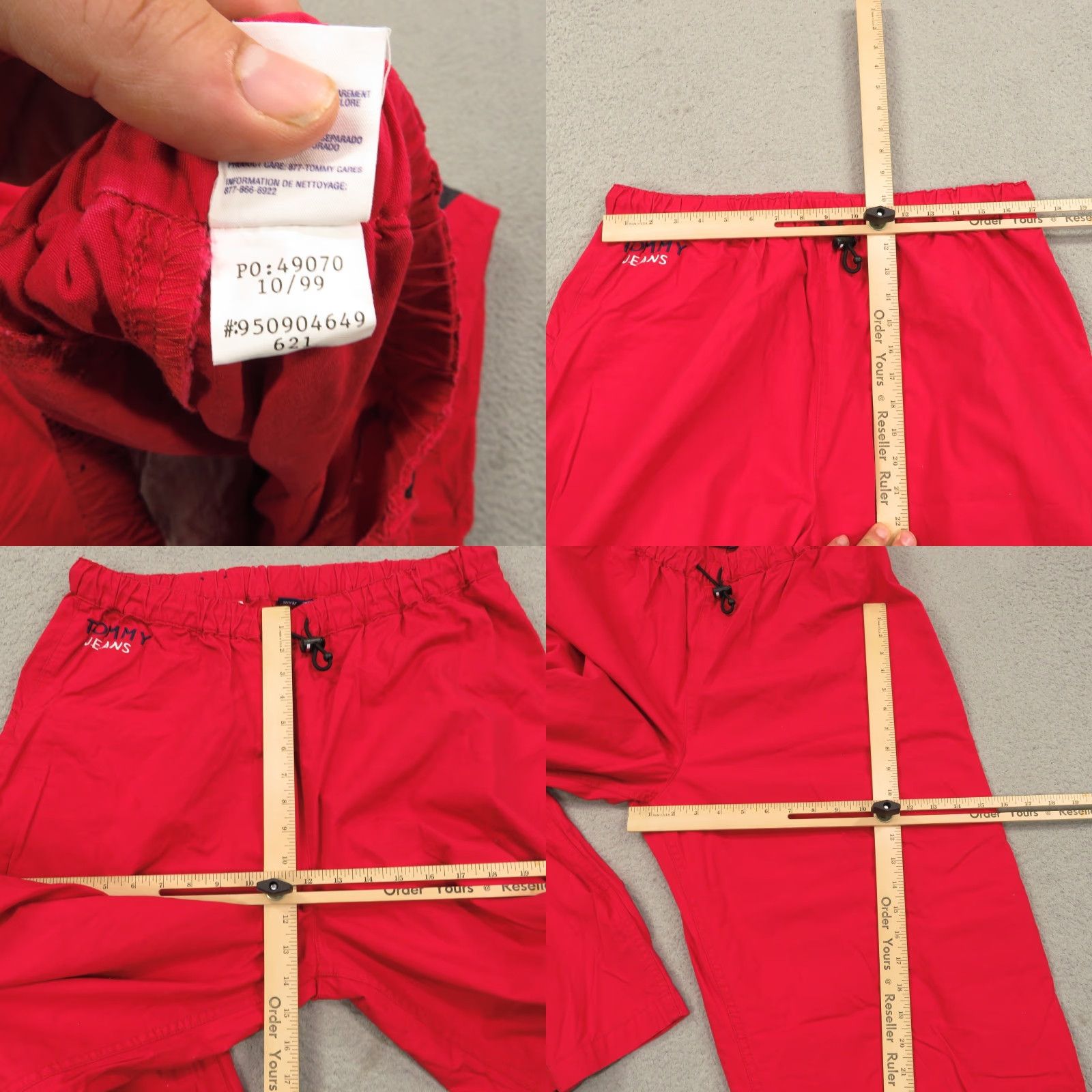 Tommy Hilfiger VINTAGE Tommy Hilfiger Baggy Pants Mens XL Y2K 10" Leg Opening Wide-Leg Grunge Tear Away 90s USA Skater Hip Hop Sports Track Pants Red Size US 36 / EU 52 - 9 Thumbnail