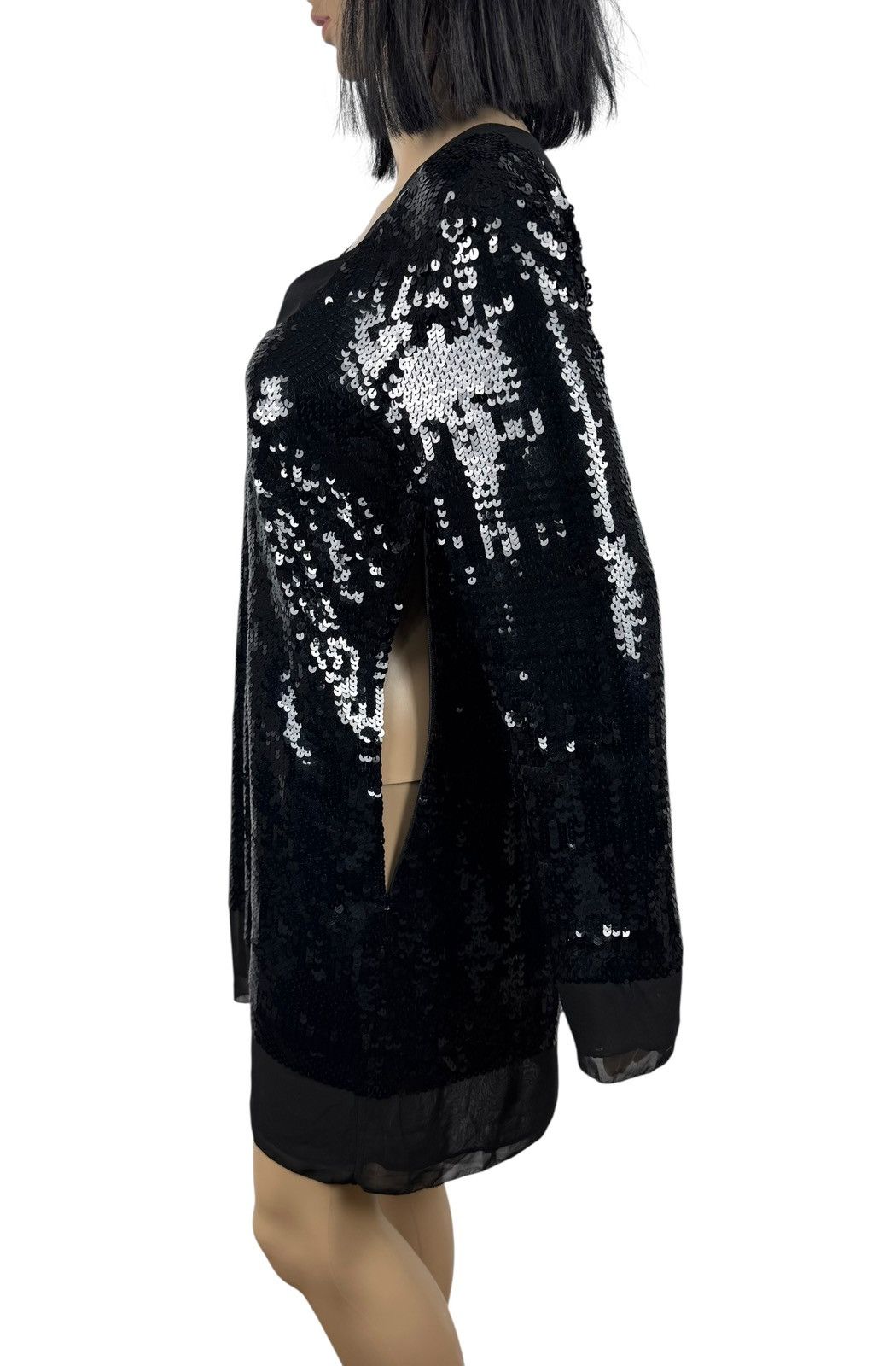 Karl Lagerfeld Karl Lagerfeld Mini Dress Sequins Mesh Decor size M V-Neck Size M / US 6-8 / IT 42-44 - 12 Thumbnail