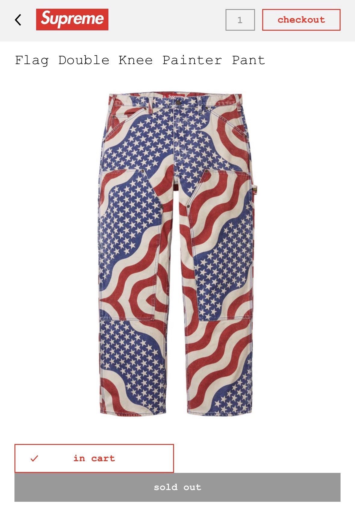 Supreme Flag Double Knee Painter Pant - Size:36 Size US 36 / EU 52 - 9 Thumbnail