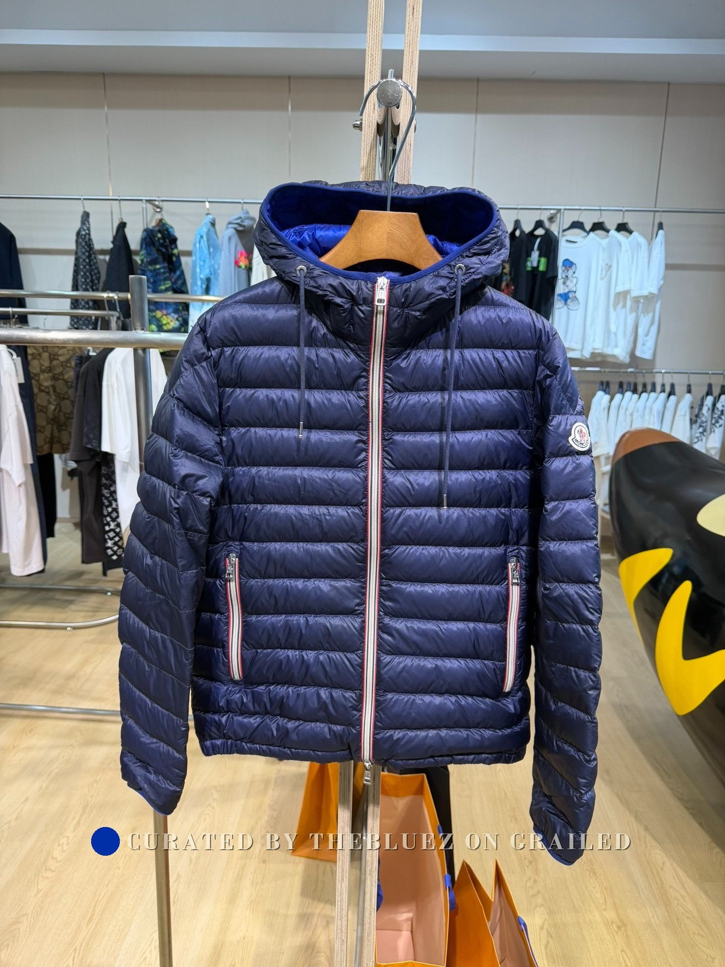 Moncler Moncler Navy Color Stripe Lightweight Down Jacket Size US S / EU 44-46 / 1 - 1 Thumbnail