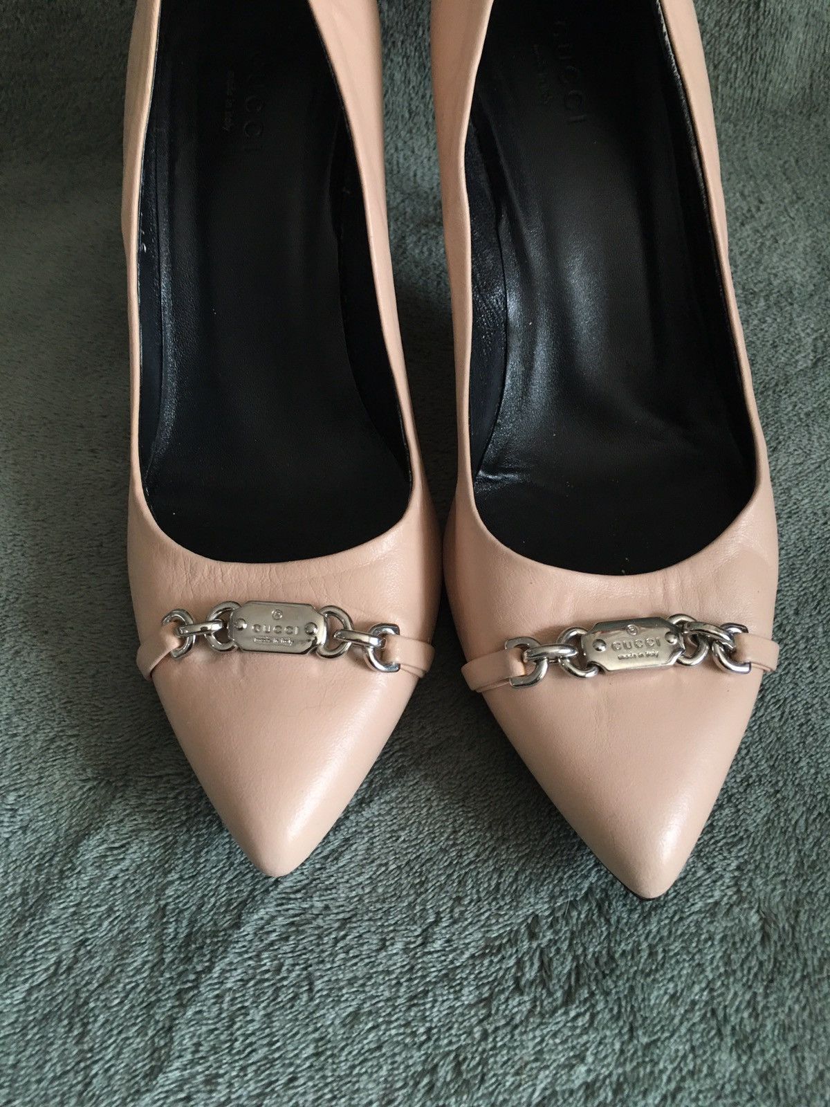 Gucci GUCCI Molaita Beige Leather Heels Pumps EU 37 Size US 7 / IT 37 - 4 Thumbnail