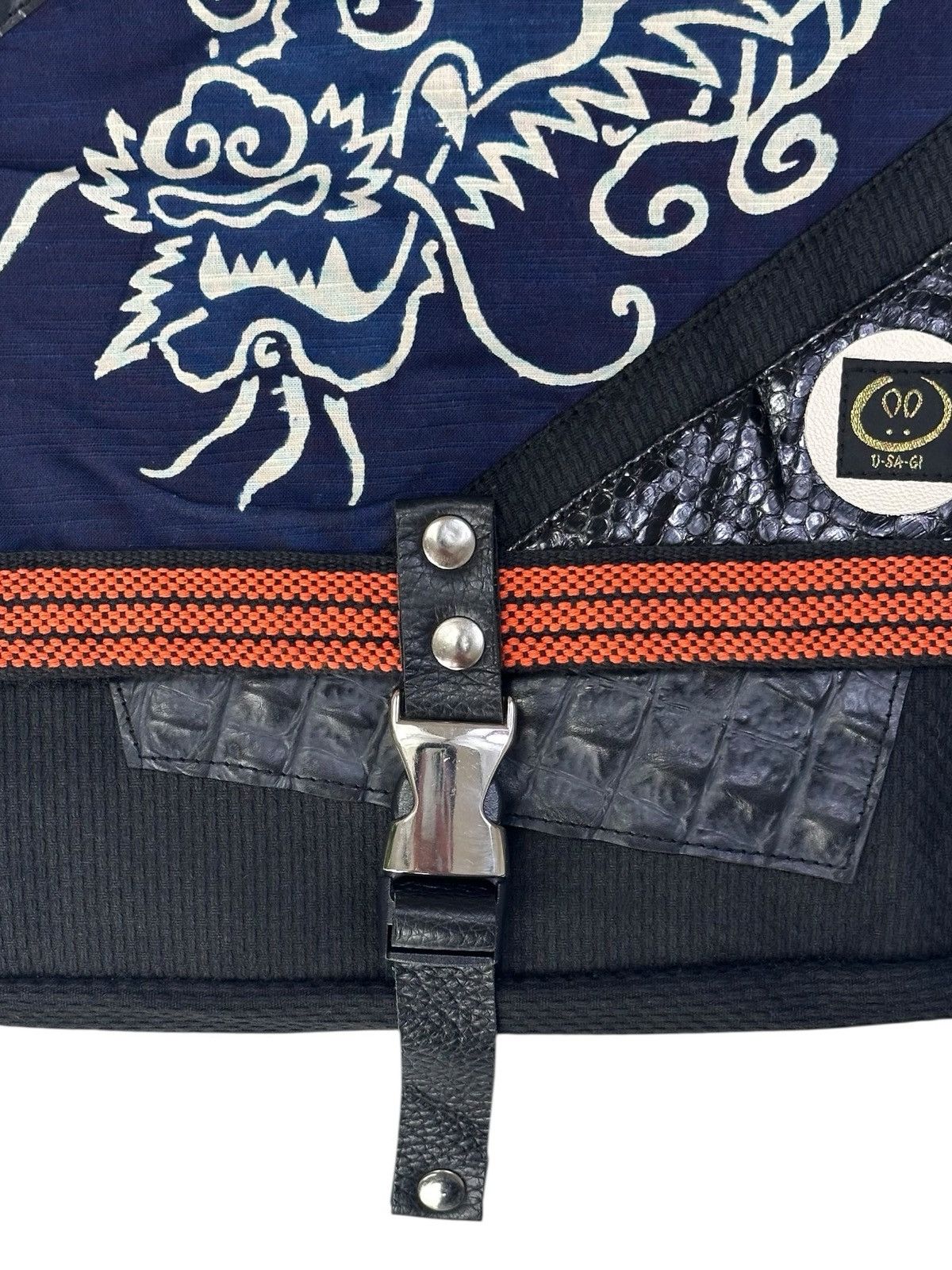 Vintage 2010s USAGI INDIGO DRAGON MULTI MATERIALS CROSS BODY BAG Size ONE SIZE - 5 Thumbnail