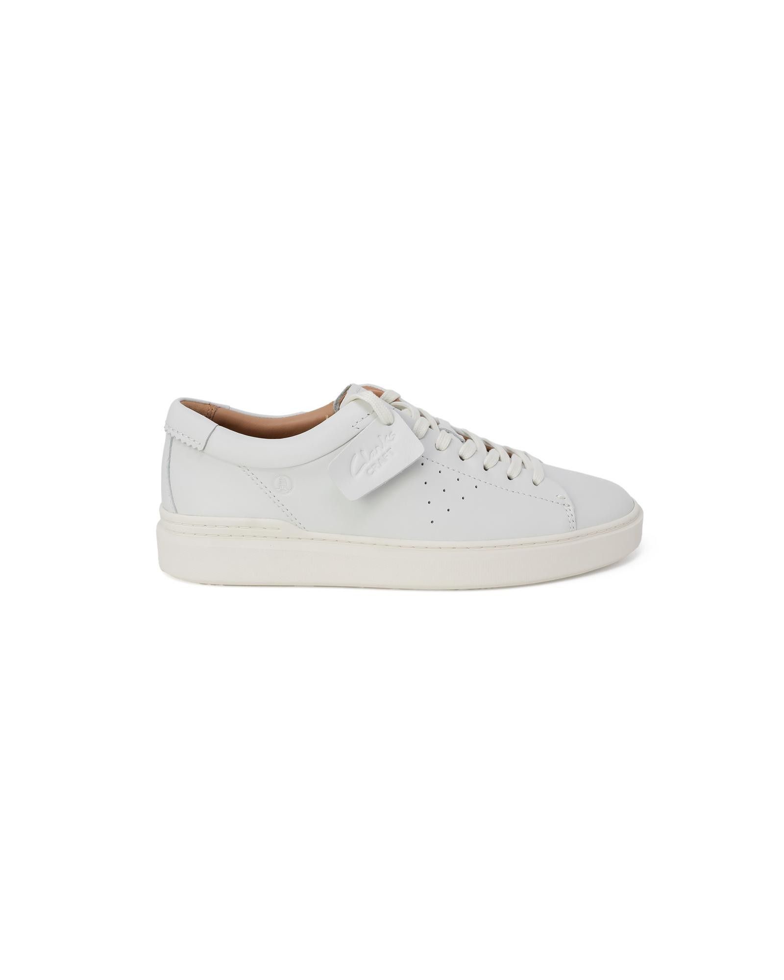 image of Clarks Leather Sporty Sneakers With Rubber Sole in White, Men's (Size 11)