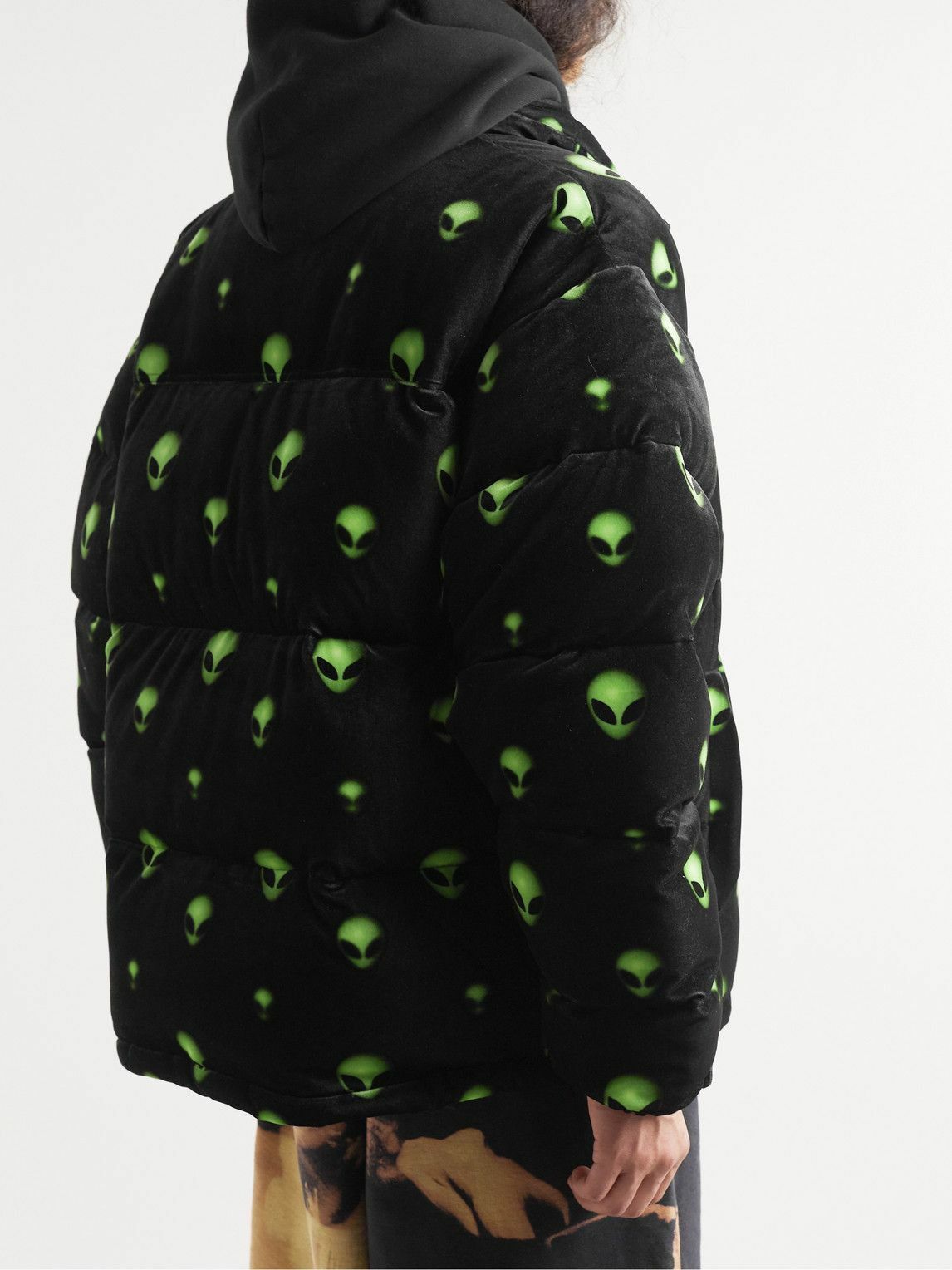 Vetements RARE Space Alien Head Velvet Down Padded Puffer Jacket FW22 Size US L / EU 52-54 / 3 - 14 Thumbnail