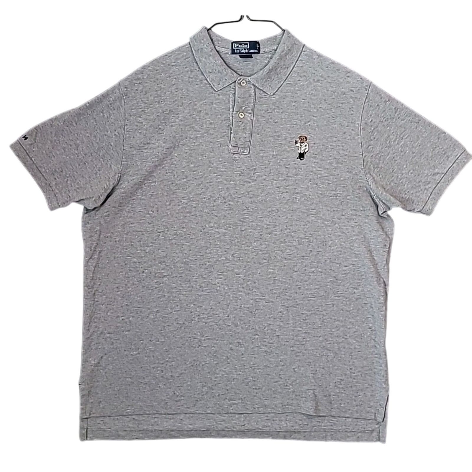 Polo Ralph Lauren Martini Bear Polo Shirt Mens XXL Gray Rare