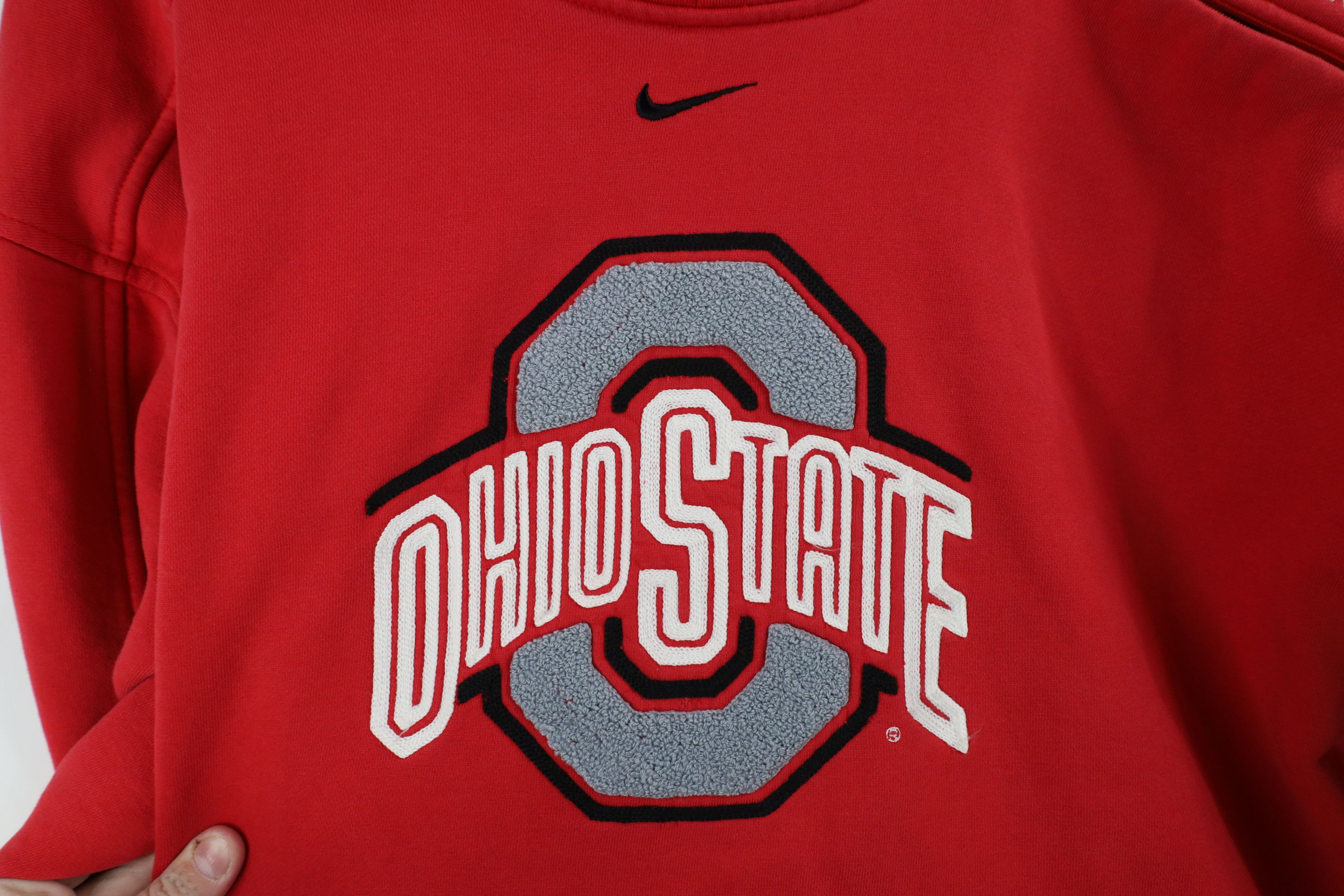 Nike × Vintage Vintage Nike Center Swoosh Ohio State University Hoodie Red Size US L / EU 52-54 / 3 - 6 Thumbnail