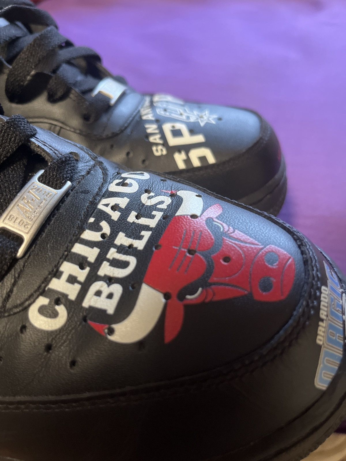 NBA × Nike × Supreme Nike Air Force 1 Mid Supreme NBA Black Size US 11.5 / EU 44-45 - 5 Thumbnail