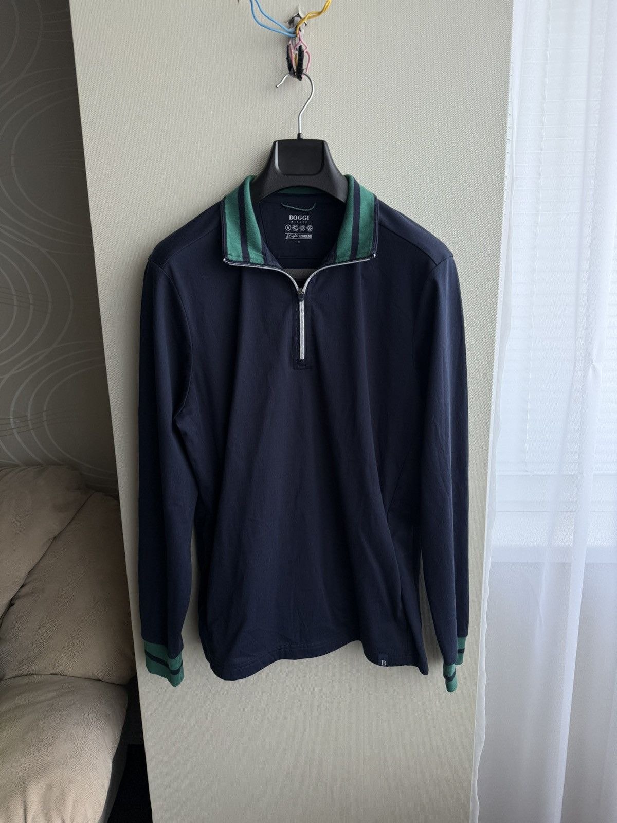 Boggi BOGGI Milano 1/4 Zip Sport Sweatshirt Technology Navy Size M Size US M / EU 48-50 / 2 - 1 Thumbnail
