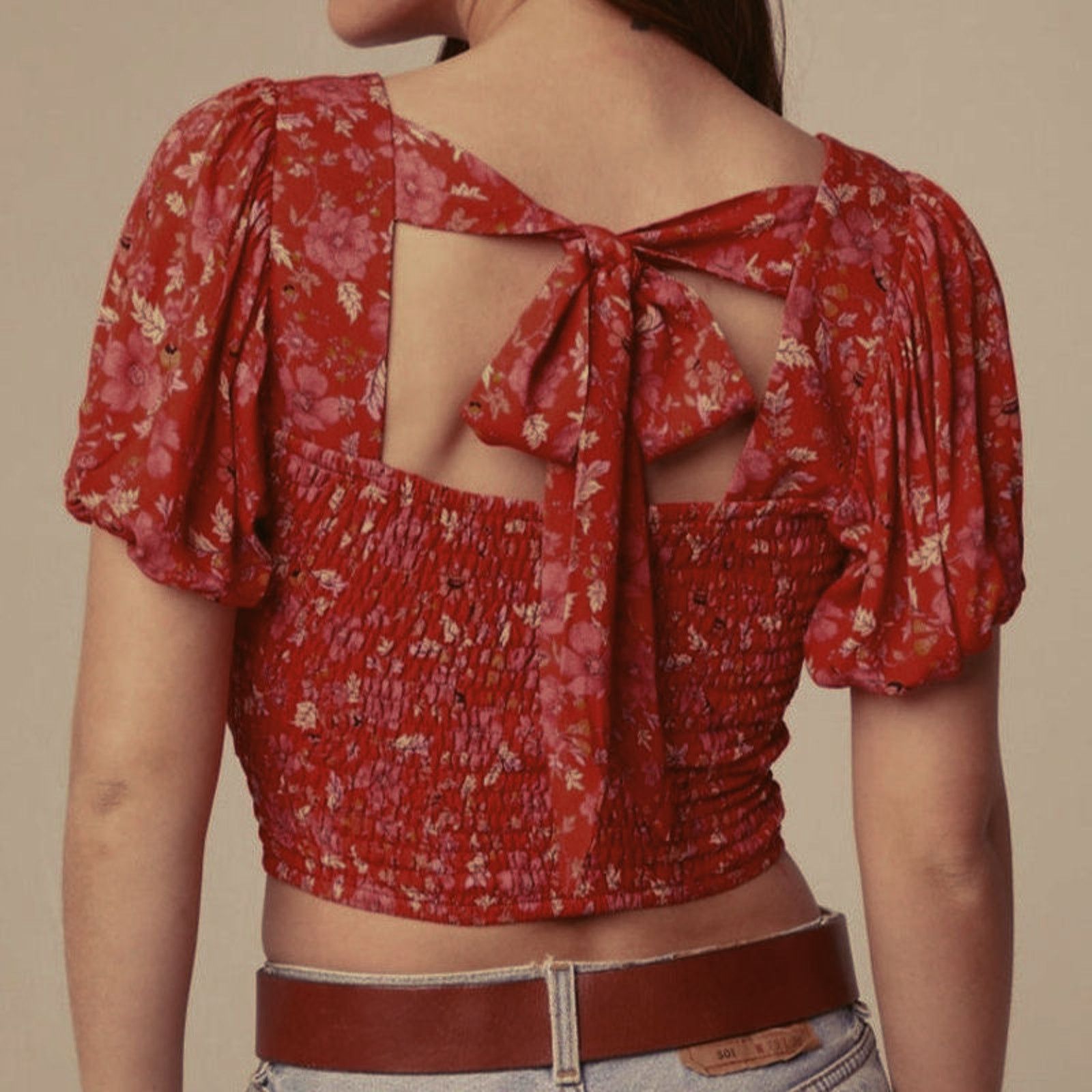 Other NWT Band of the Free Joelle Smocked Crop Top Sz. L [12] Size L / US 10 / IT 46 - 6 Thumbnail