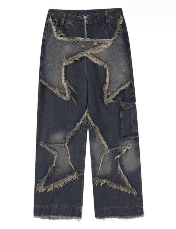 VIBE Vintage star embroidered jeans Size US 34 / EU 50 - 1 Thumbnail
