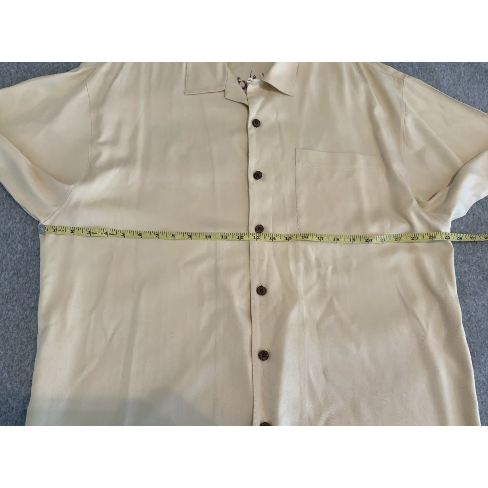 Tommy Bahama Tommy Bahama Silk Embroidered Shirt Bikinitini Cocktail Mens XL Ivory Short Sleeve Button-Up Size US XL / EU 56 / 4 - 5 Thumbnail