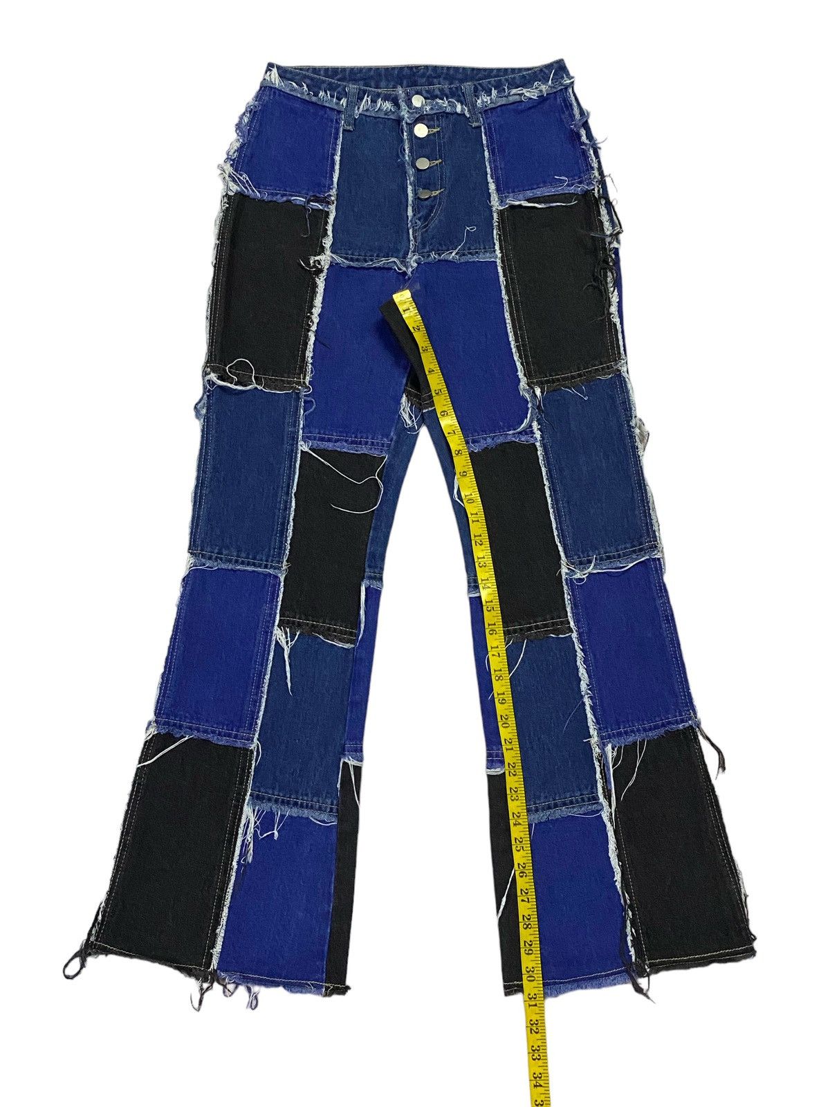 Japanese Brand Japanese Brand Patchwork High Waish Button fly Splied Jeans Size 28" / US 6 / IT 42 - 7 Thumbnail