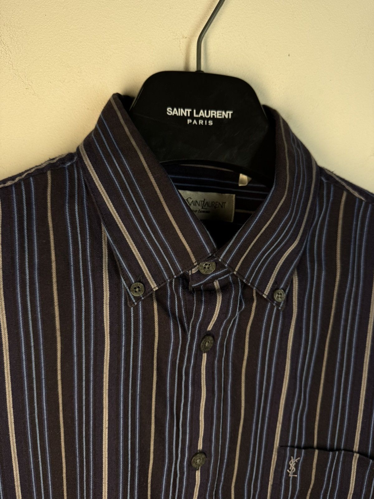 Yves Saint Laurent Super Soft YSL Shirt Summer Button Up w/ Logo Vintage Collar Size US L / EU 52-54 / 3 - 14 Thumbnail