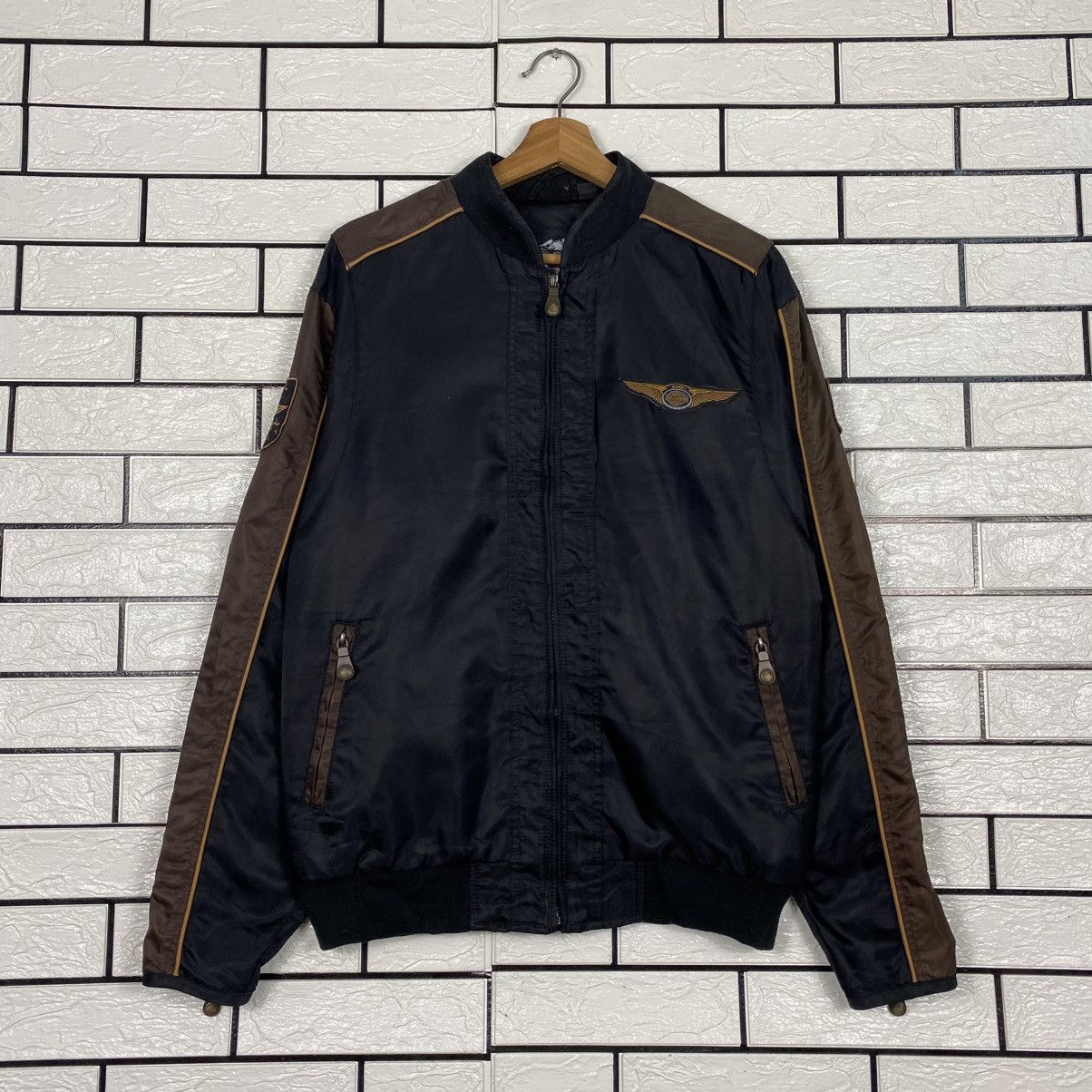 Harley Davidson 📌Vintage Biker Jacket Harley Davidson Spell Out Big Logo Size US S / EU 44-46 / 1 - 2 Thumbnail