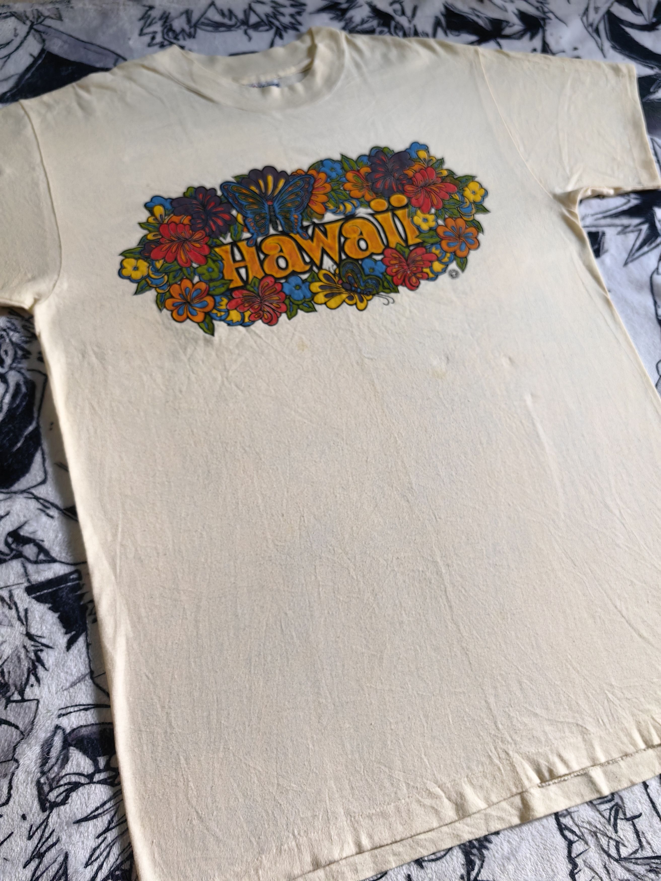 Hanes Vintage early 80's Hanes Beefies Hawaii Flower Power (Rare) Size US L / EU 52-54 / 3 - 5 Thumbnail