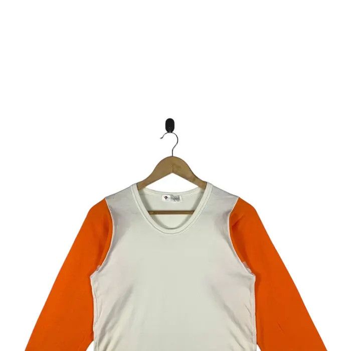 Vintage Vintage DESCENTE JAPAN 3 Quarter Sleeve Orange Tee Shirt Size XS / US 0-2 / IT 36-38 - 2 Thumbnail