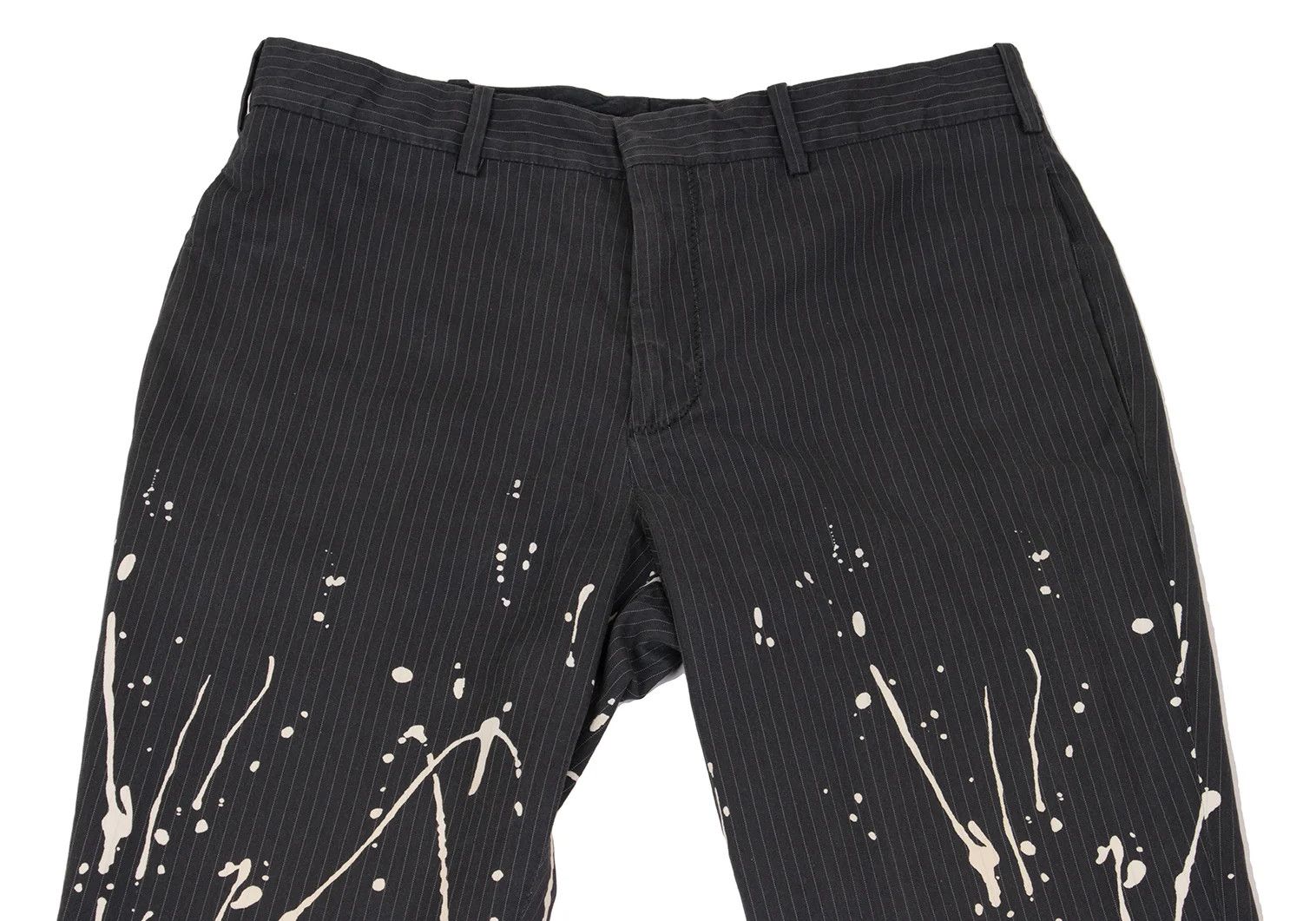 Jean Paul Gaultier Cotton Stripe Paint Pants Navy White Size 46 Size US 30 / EU 46 - 2 Thumbnail