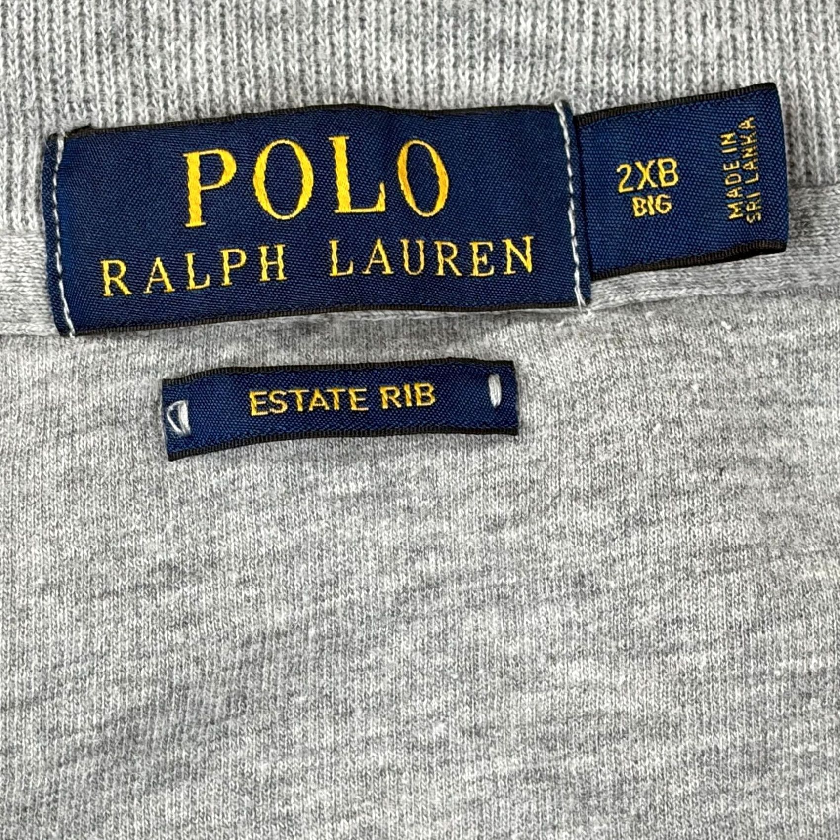 Polo Ralph Lauren Polo Ralph Lauren Jacket Mens Big 2X Gray Estate Rib Full Zip 2XB Tall Cotton Mock Size US XXL / EU 58 / 5 - 6 Thumbnail
