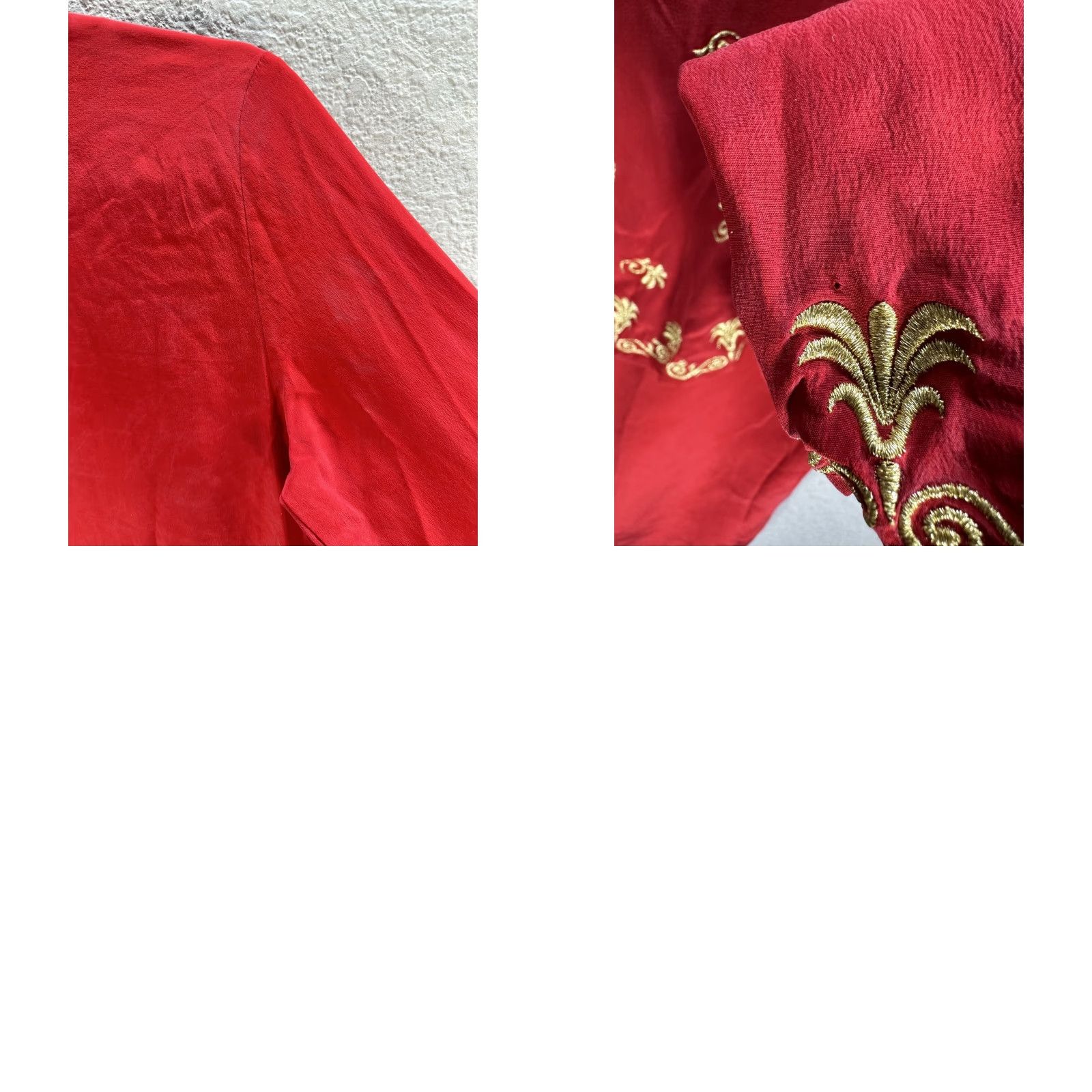 Diane von Furstenberg VINTAGE Diane von Furstenberg Red Silk Blazer Shirt Top Embroidered Sz S Dressy Party/Cocktail Blouse Womens Shirt Embroidered Red DVF Silk Blazer Size S / US 4 / IT 40 - 8 Thumbnail