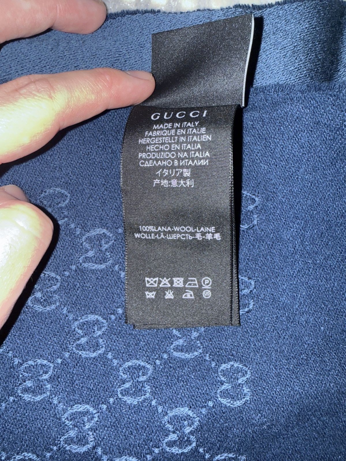 Gucci Gucci Blue Wool Scarf Size ONE SIZE - 5 Thumbnail