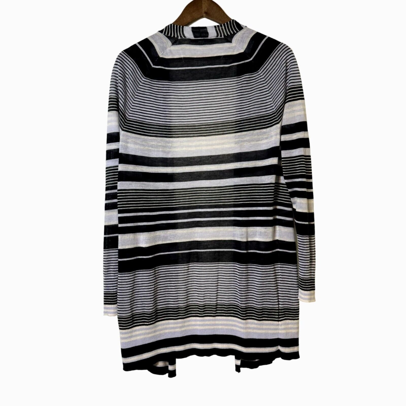 Loft Loft Stripe Open Long Cardigan Lightweight Blue White Large Size L / US 10 / IT 46 - 5 Thumbnail