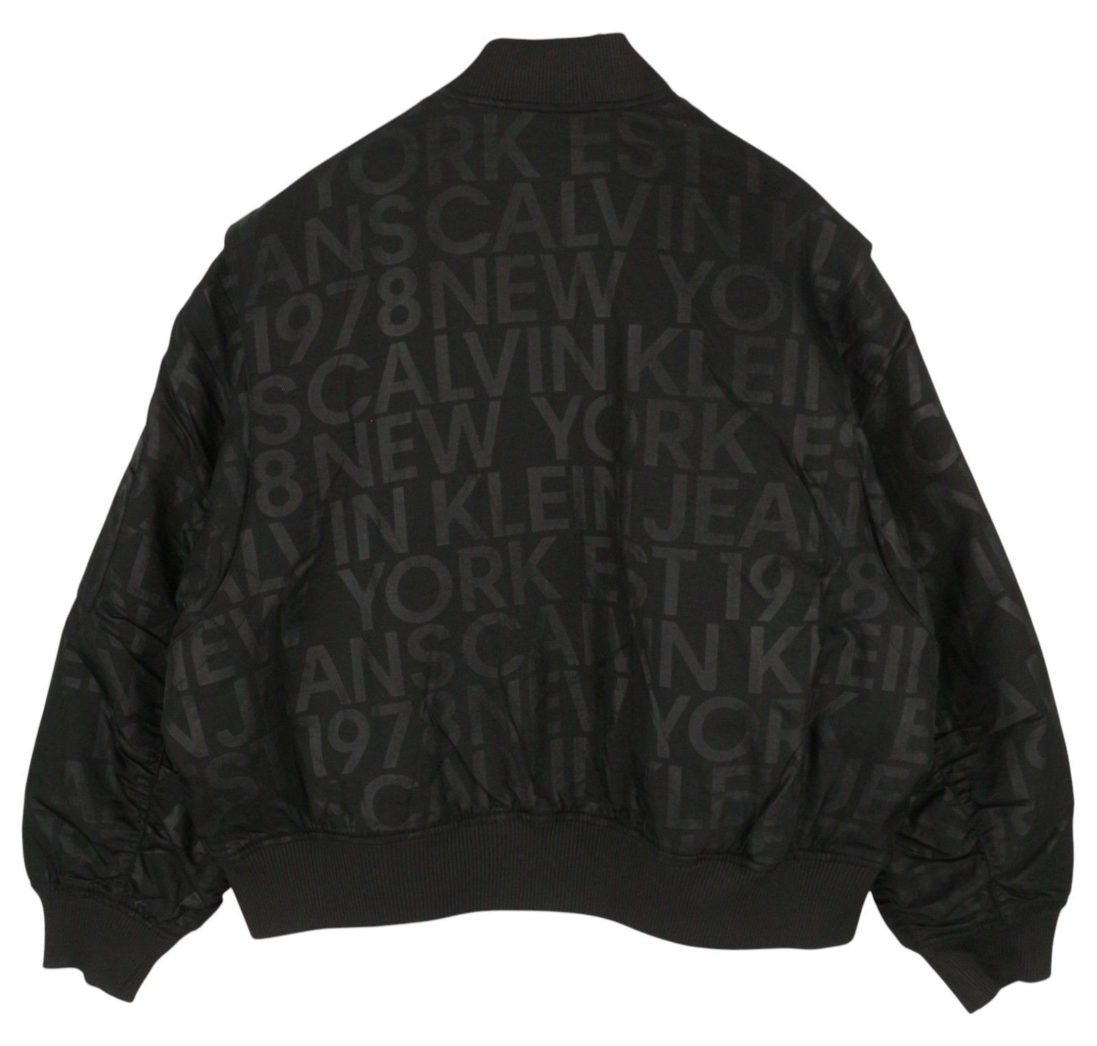 Calvin Klein M Black Logo Print Insulated Loose Fit Bomber 86393 Size US M / EU 48-50 / 2 - 4 Thumbnail