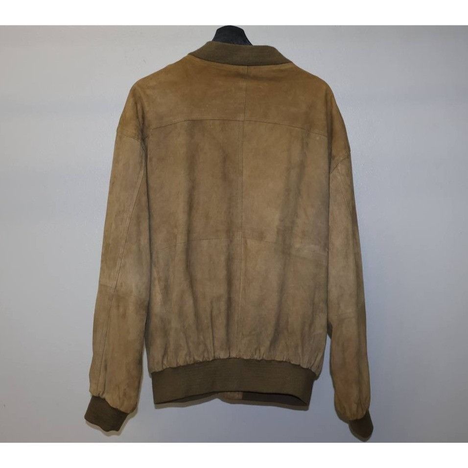 Vintage Vintage Echtes Leder Suede Leather Bomber Jacket Full Zip Up Size US XL / EU 56 / 4 - 10 Thumbnail