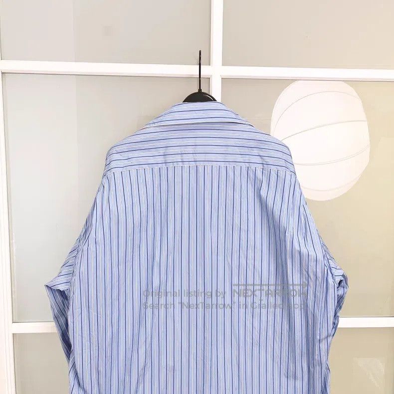Balenciaga Balenciaga Double-Sided Black Blue Striped Shirt Size US S / EU 44-46 / 1 - 9 Thumbnail