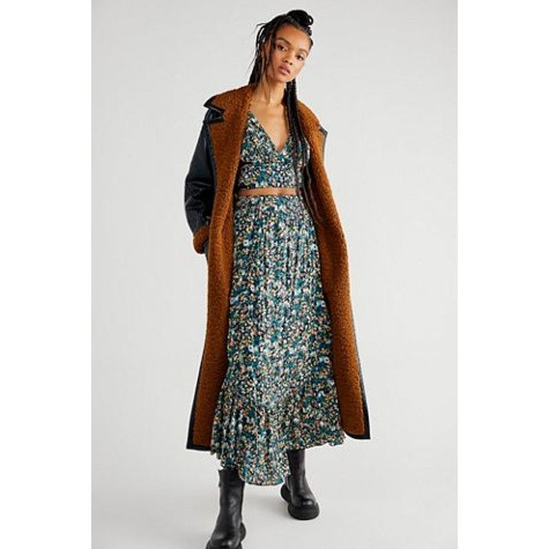 Free People New Pretty Dayz Skirt Set $128 X-SMALL Blue Boho Floral Size 26" / US 2 / IT 38 - 1 Thumbnail