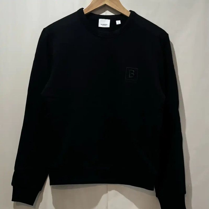 Burberry Burberry Black Cotton Embroidered Long Sleeve Sweatshirt Size S / US 4 / IT 40 - 1 Thumbnail
