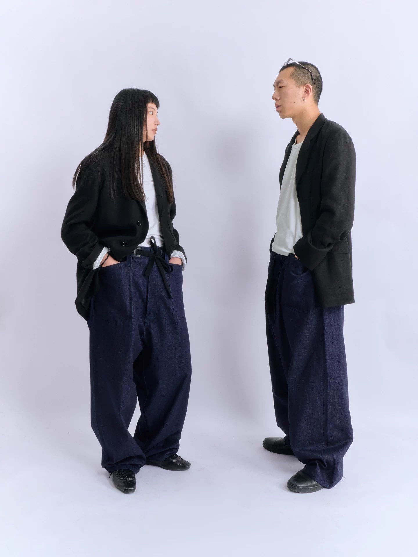 Other YUKIO SATO Navy Denim Wide Leg Sato Pants Size US 30 / EU 46 - 5 Thumbnail