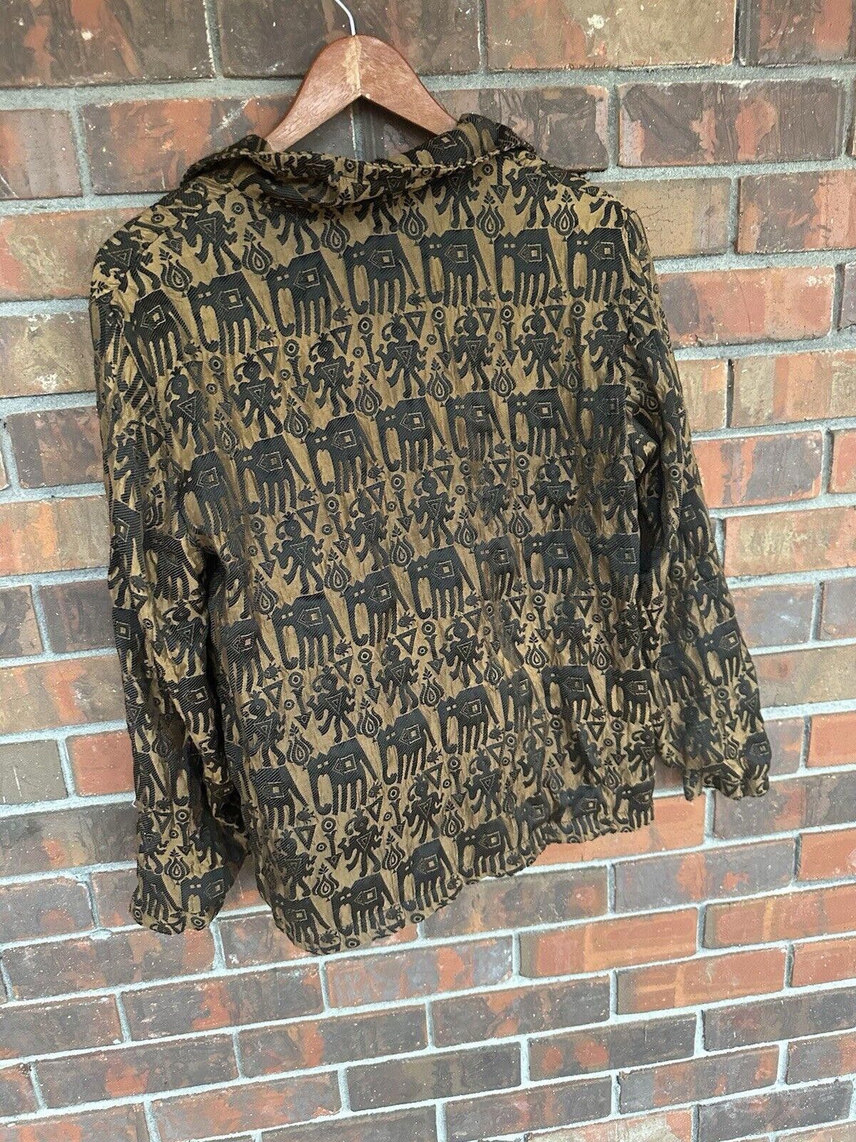 Chicos Vintage Chicos Design Blazer Size 0 Gold XS Extra Small 90s Size XS / US 0-2 / IT 36-38 - 4 Thumbnail
