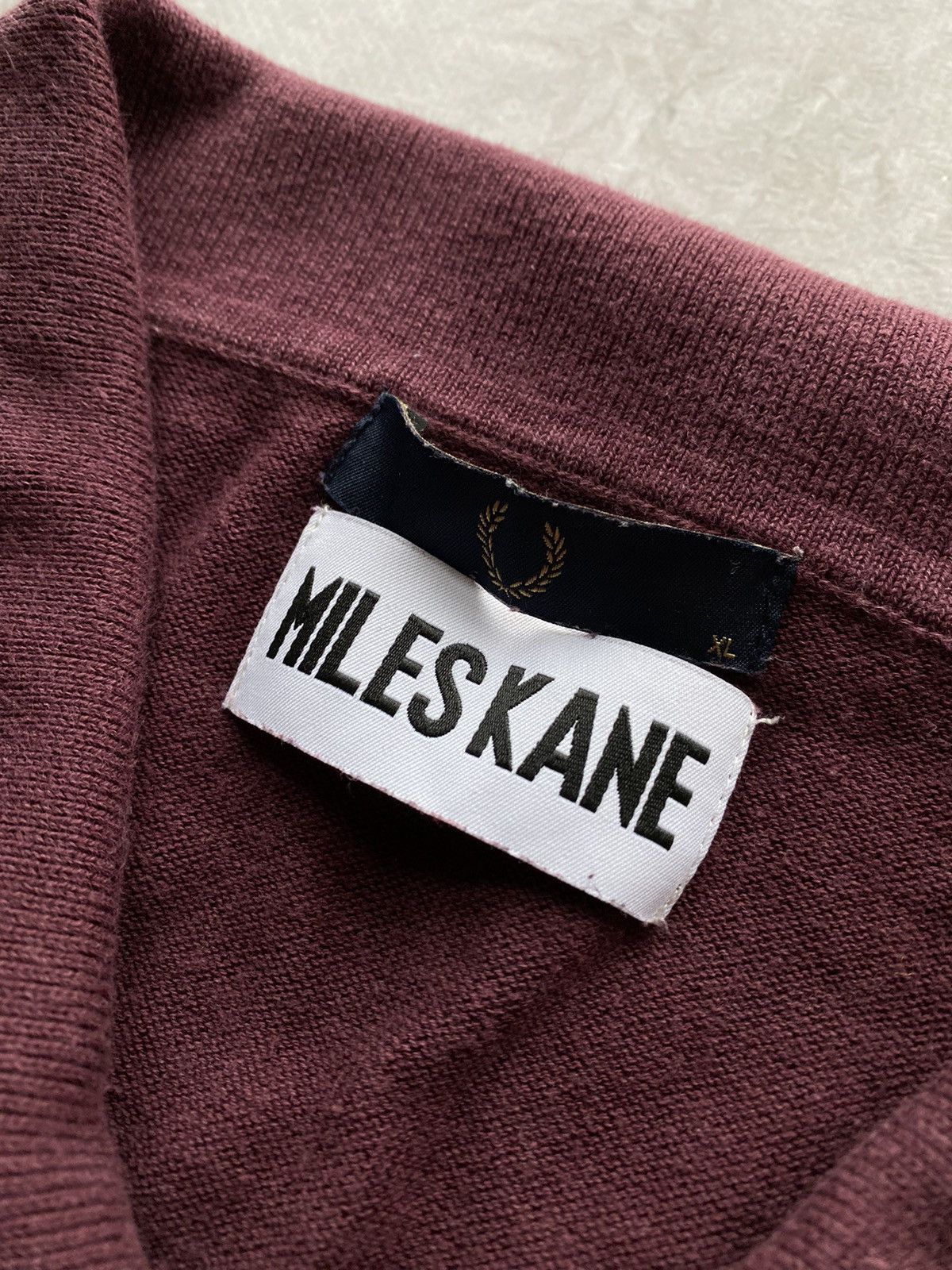 Fred Perry Fred Perry x Miles Kane Burgundy Knit Polo Shirt Size XL Size US XL / EU 56 / 4 - 6 Thumbnail