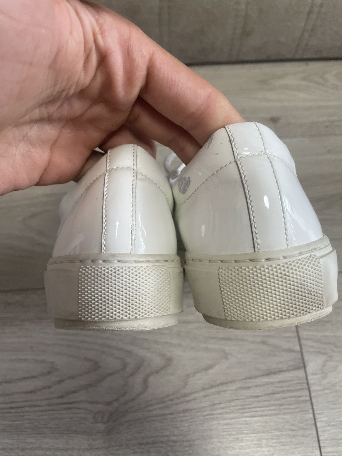 Acne Studios Acne Studios Adriana Patent White Low-Top Sneakers Size US 7 / IT 37 - 3 Thumbnail