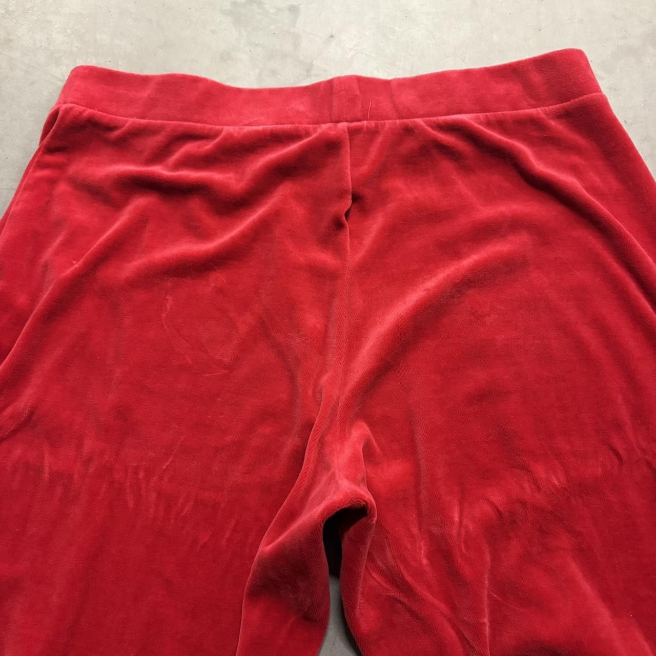 Vintage Crazy Vintage Y2K/2000s Super Baggy Wideleg Red Velour Velvet Sweatpants! Size US 36 / EU 52 - 6 Thumbnail