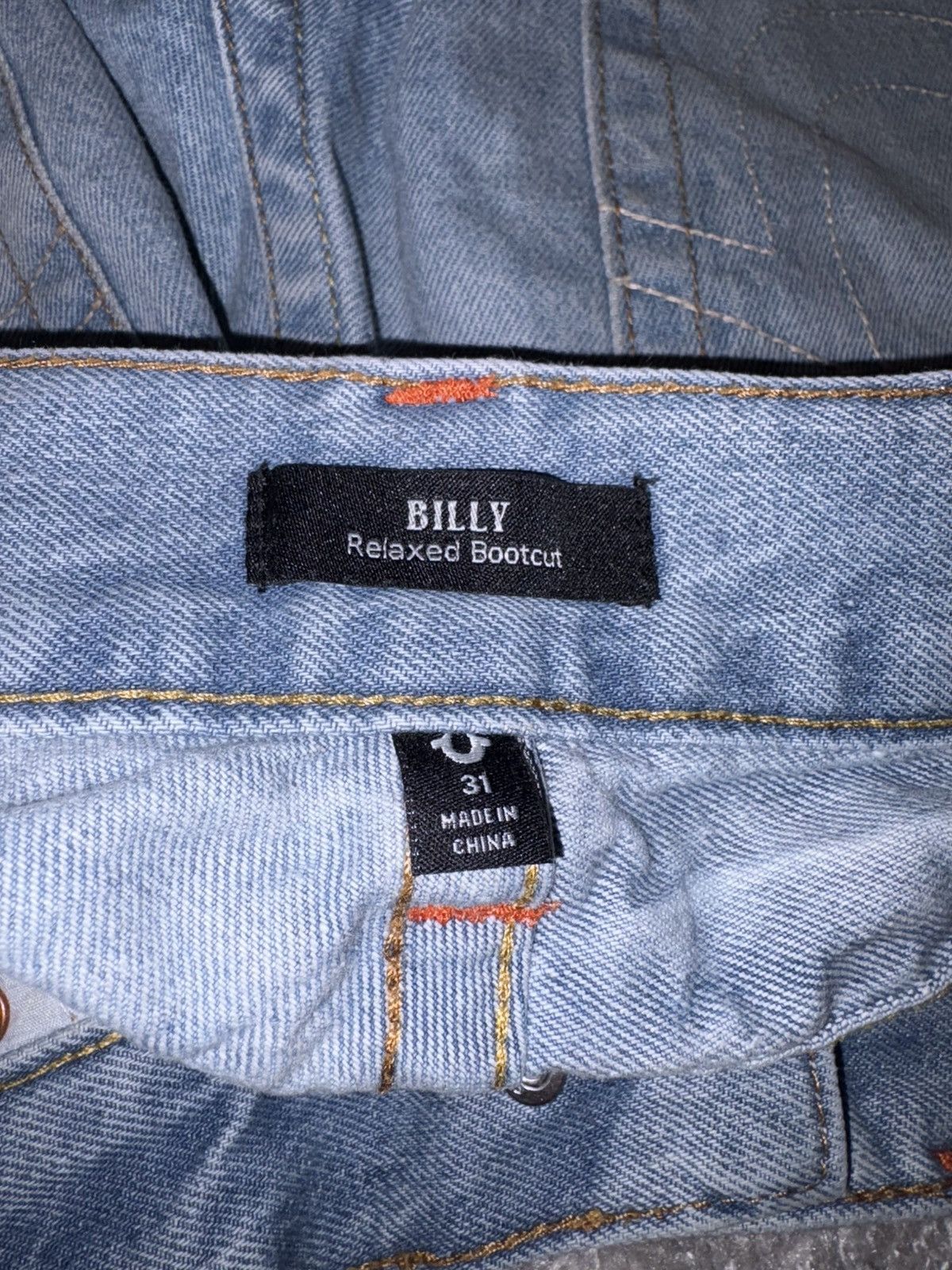 True Religion Billy Distressed Patch Bootcut Jeans Size 31 Size US 31 - 4 Thumbnail