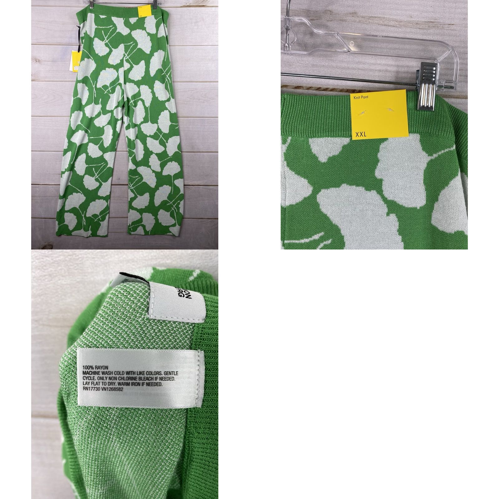 Diane von Furstenberg Diane von Furstenberg Pants Womens 2XL Green Floral Knit Straight Front Vivacious DVF Pants Womens 2XL Green Floral Knit Straight Front Brand New Size XXL / US 16-18 / IT 52-54 - 8 Thumbnail