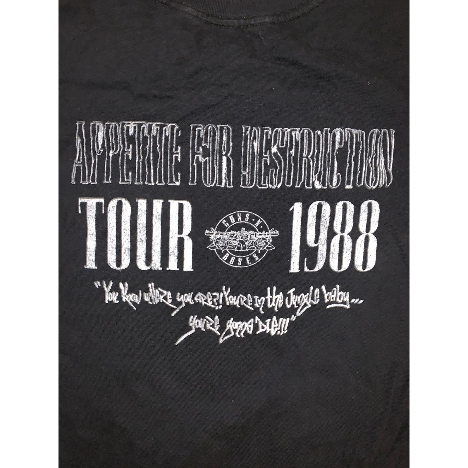 Band Tees Guns N Roses 1988 Tour Skull T Shirt Black Band Tee M Size US M / EU 48-50 / 2 - 7 Thumbnail
