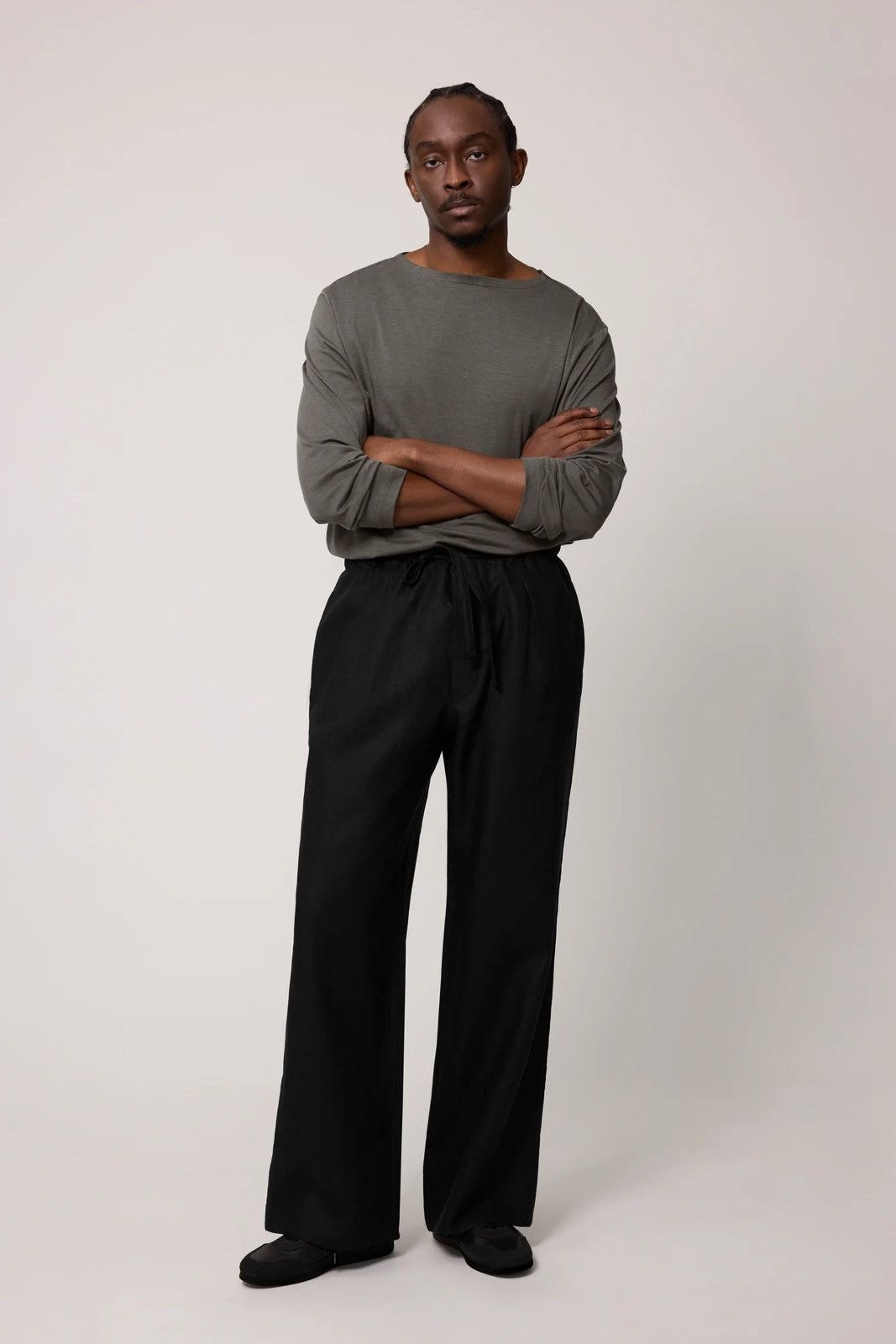 Stoffa Stoffa Drawstring Linen Trouser ( Wide Fit) Size US 34 / EU 50 - 1 Thumbnail