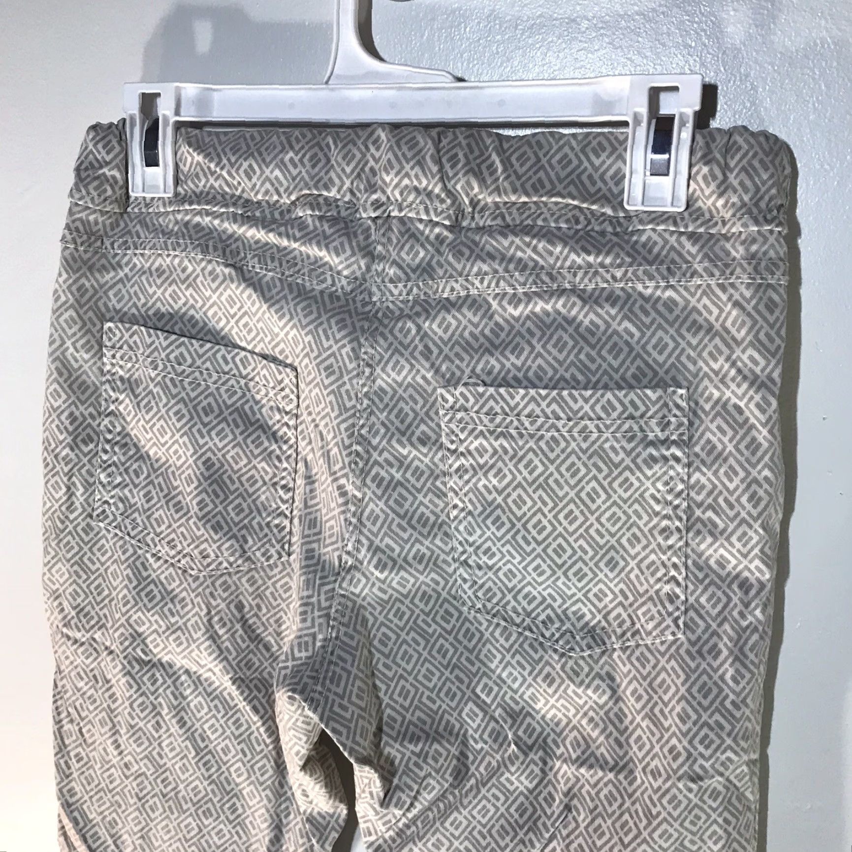 Vintage VINTAGE Yolly Italy Women's Pants Skinny Fit Drawstring Crepe Geometric Pattern 10P Light Gray Size 32" / US 10 / IT 46 - 6 Thumbnail